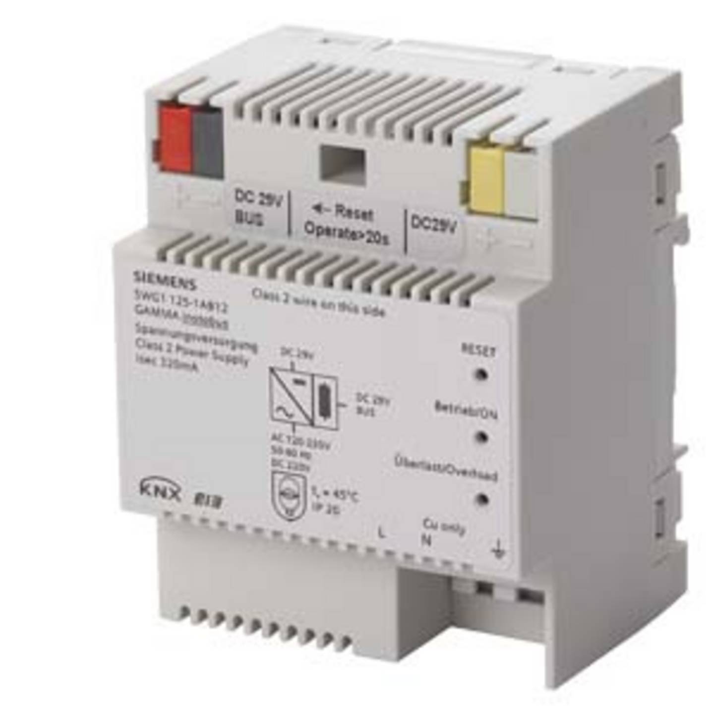 Siemens KNX Spannungsversorgung N125/12, 320mA, Hutschiene, LED-Anzeige - 4001869435510