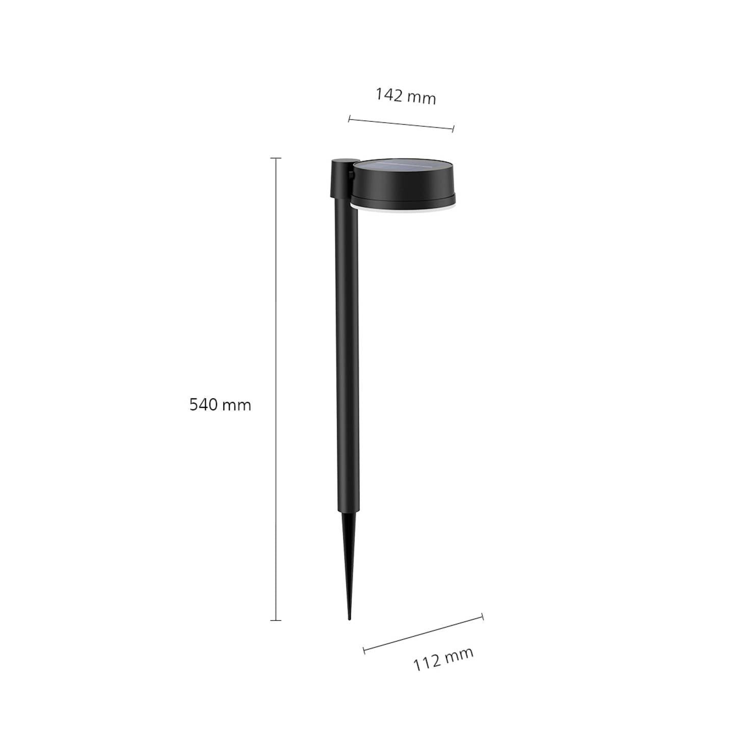 Philips LED-Solar-Erdspießleuchte Vynce schwarz 11,2 cm 54 cm IP44 - 8720169265646