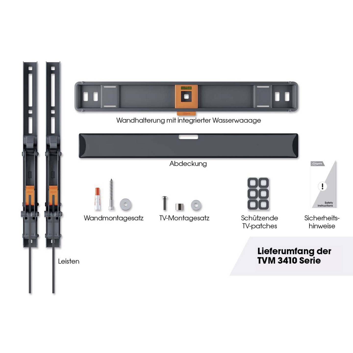 Vogel's TV-Wandhalterung Neigbar für 32-65 Zoll Fernseher bis 25kg schwarz - 8712285347740