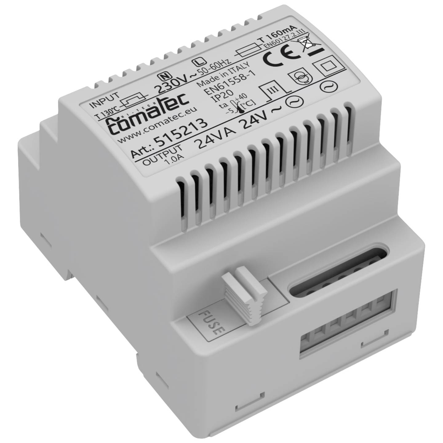 Comatec Hutschienen-Netzteil Transformator TBD202424F4 24V 1A 24VA IP20 690g - 2050010732765