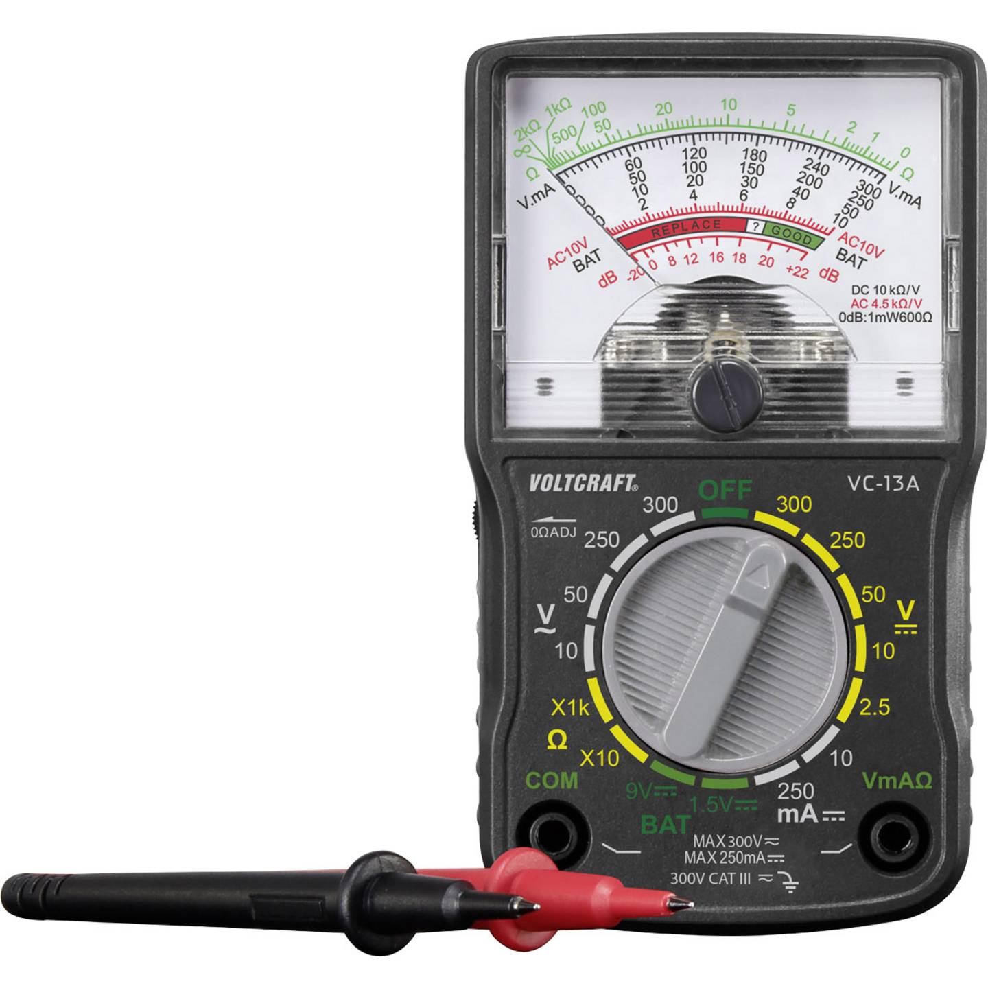 VOLTCRAFT VC-13A Hand-Multimeter analog CAT III 300 V - 4016139000909