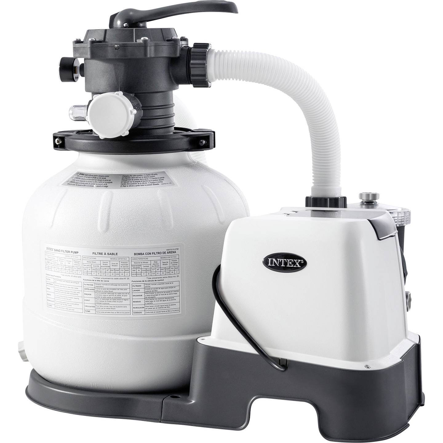 Intex Sandfilteranlage 6000 l/h QX2100 Poolpumpe Wasserfilteranlage 550W 32.200l - 6941057417851