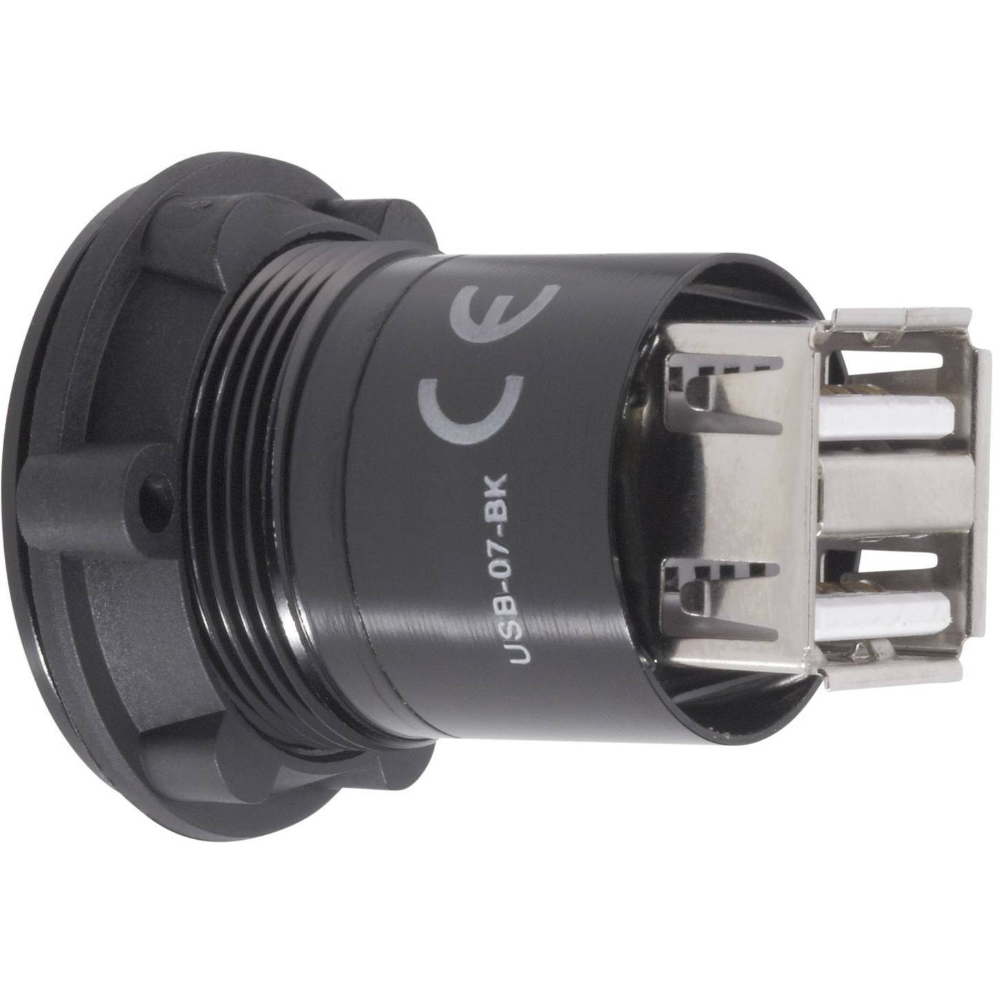 TRU COMPONENTS USB A Steckverbinder Adapter Buchse Schwarz Einbau 2fach - 4016139052007