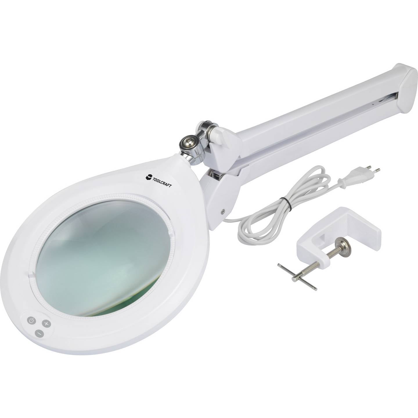 Toolcraft LED Lupenleuchte 1.75x 1160lm dimmbar Klemme 17.8cm 1200mm Höhe - 4064161194813