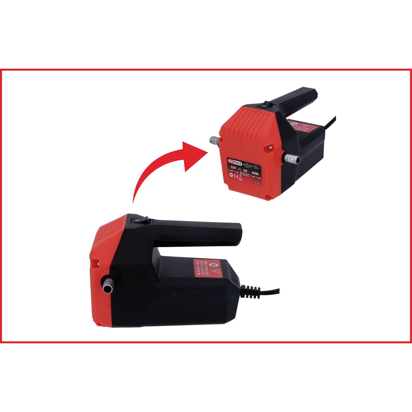 KS Tools Pumpe Öl Absaugpumpe Umfüllpumpe Diesel Motoröl Heizöl Kühlflüssigkeit - 4042146885123