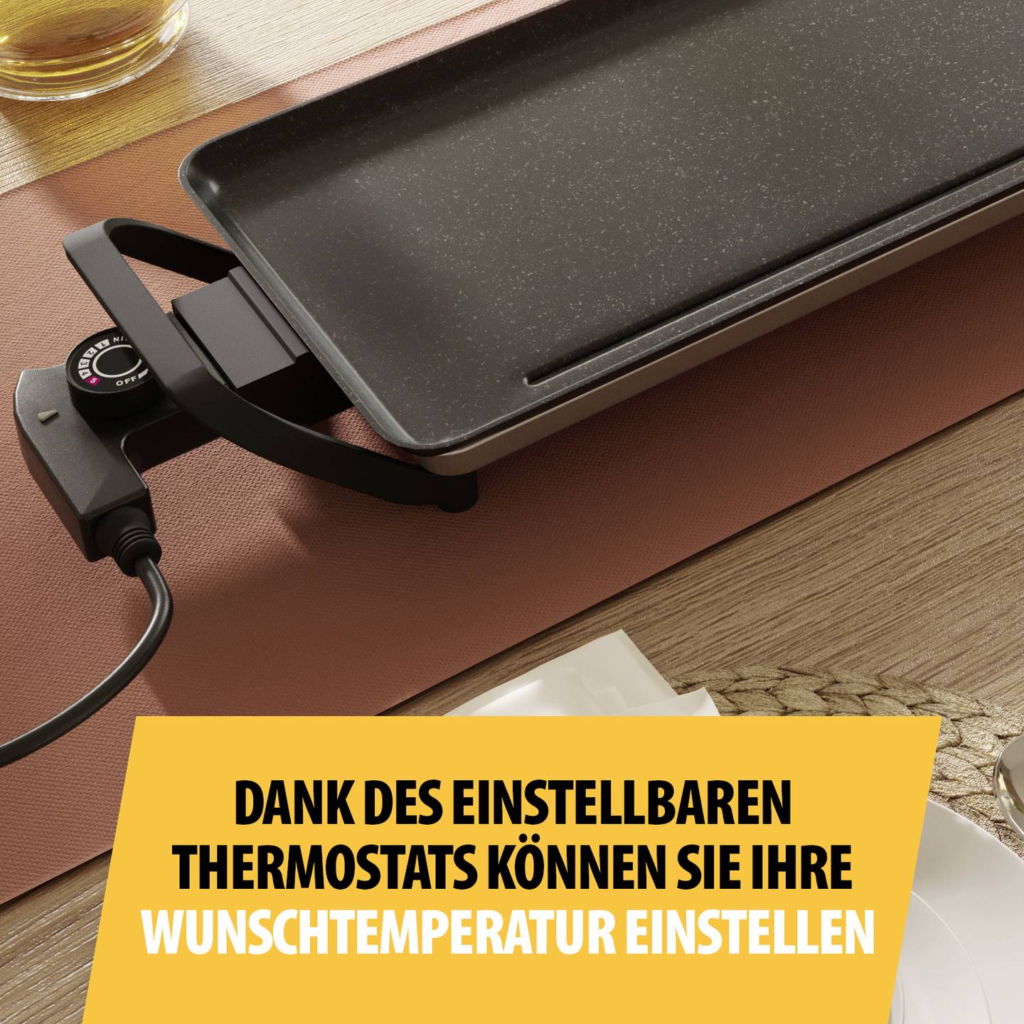 Tristar Elektro Grillplatte Slim XXL BP-2670 Tischgrill 1800W schwarz 100x22cm - 8712836987944