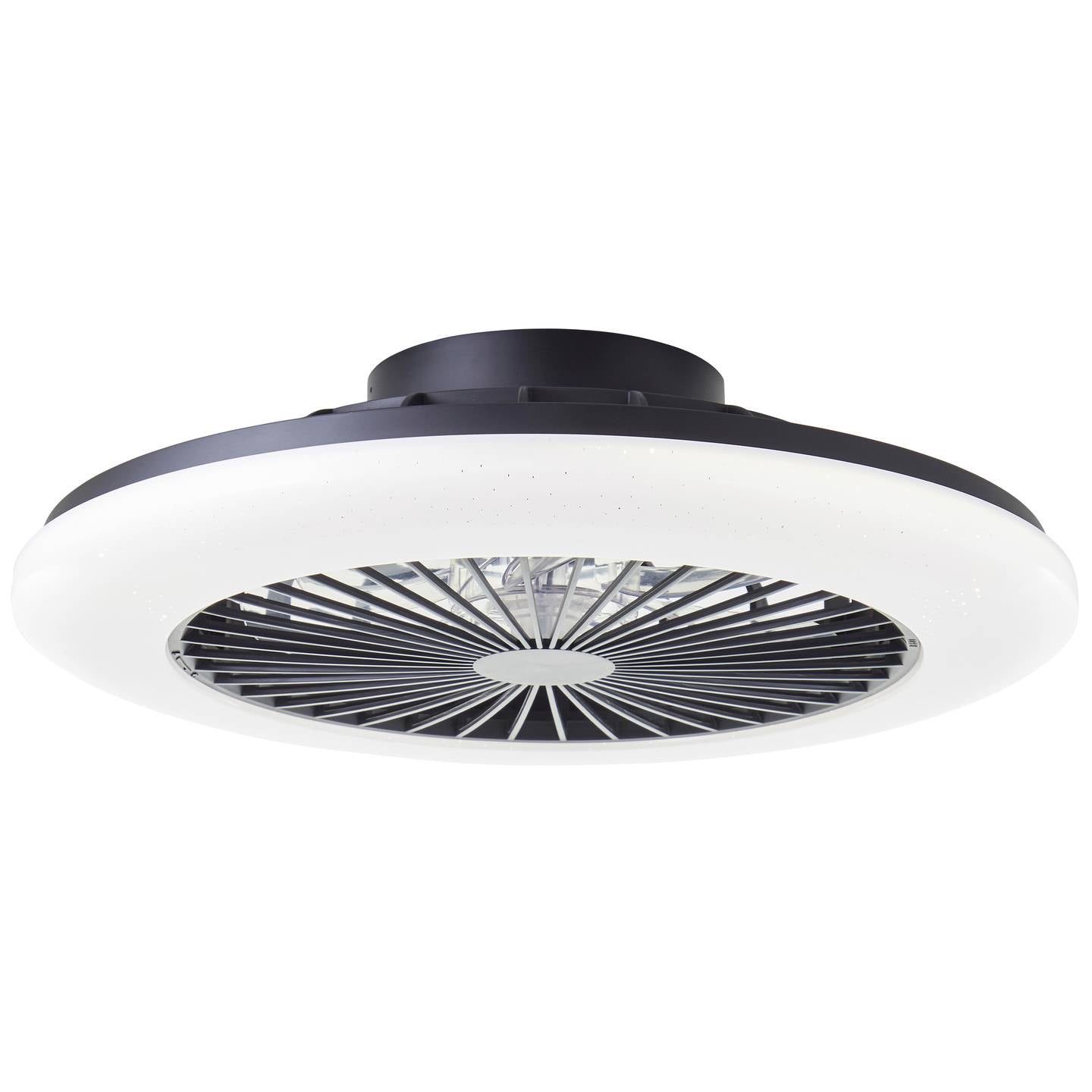 Brilliant Salerno LED Deckenleuchte 49cm mit Ventilator dimmbar Schwarz - 4004353435881