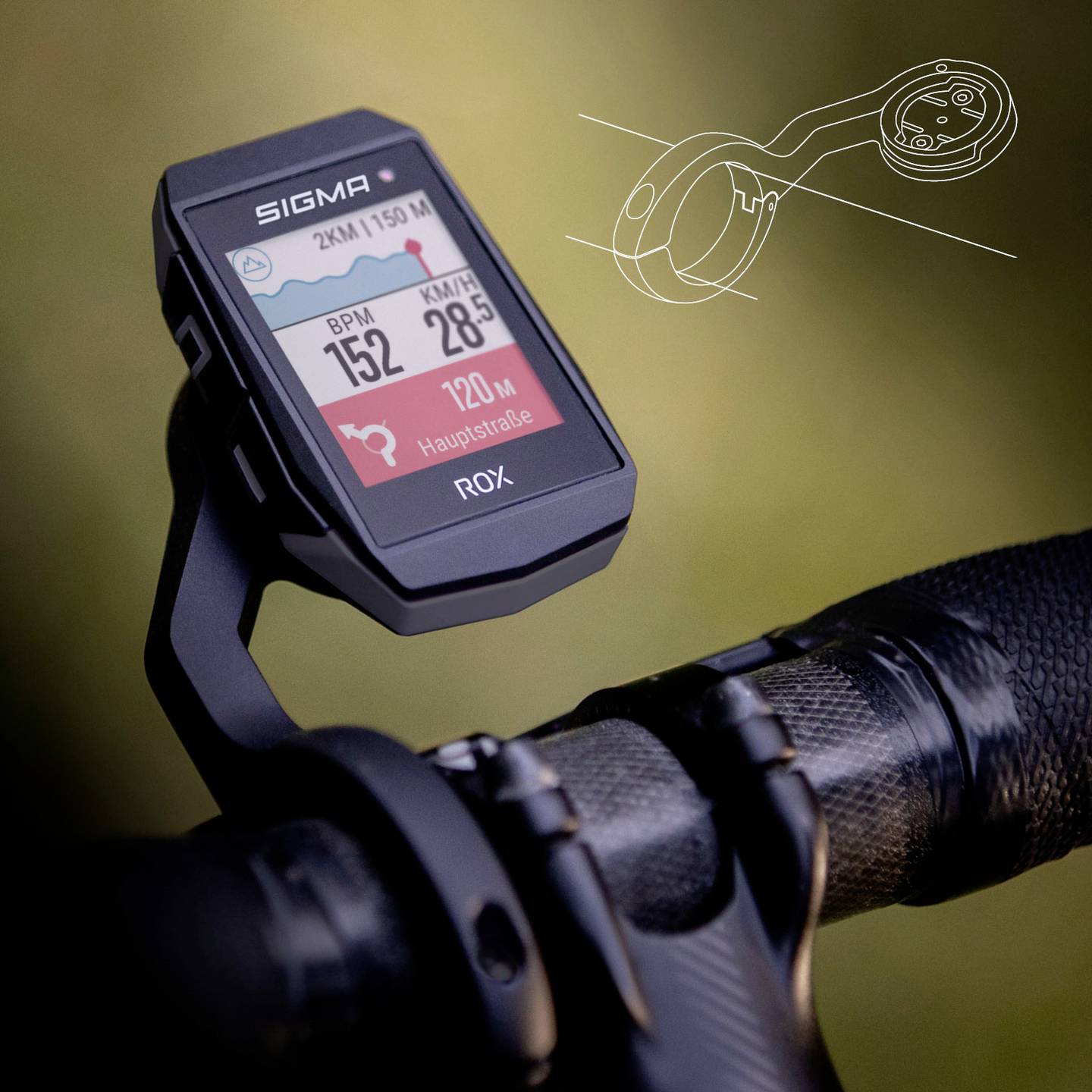 Sigma Fahrrad-Navi ROX 11.1 EVO GPS mit GLONASS spritzwassergeschützt 18h Akku - 4016224010349
