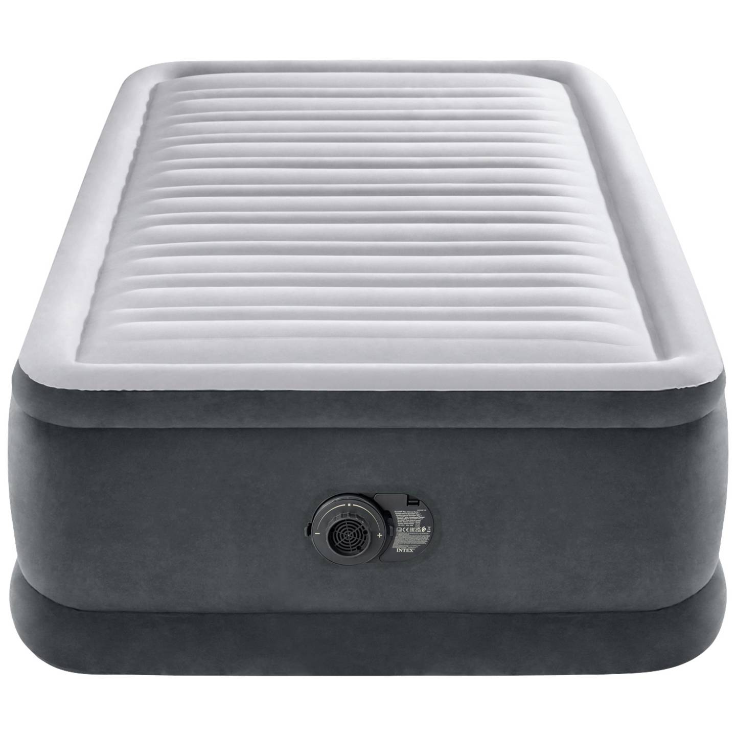 Intex Luftbett Comfort-Plush Twin 191x99cm grau Elektropumpe Schlaflösung 136kg - 6941057422947