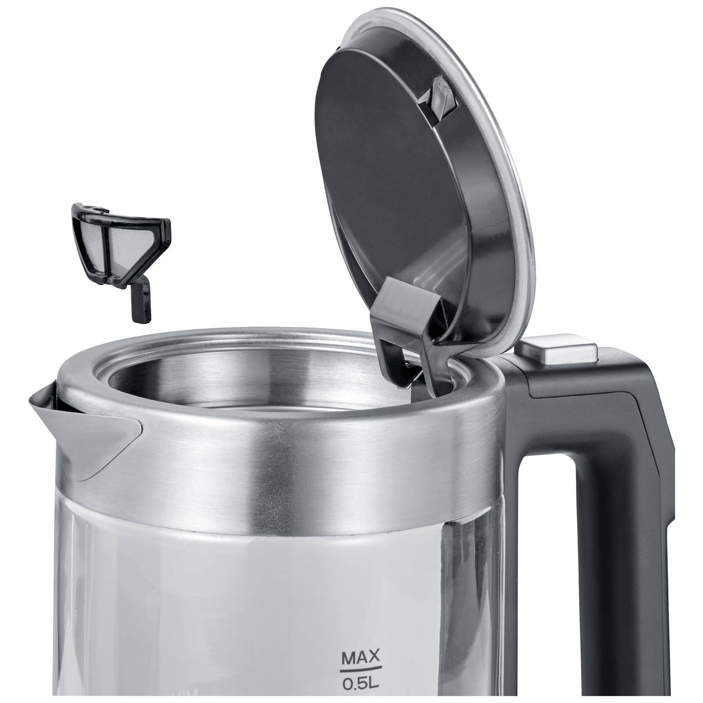 Severin Wasserkocher Teekocher WK 3458 Edelstahl BPA-frei 0,5l schwarz 1100W - 4008146037764