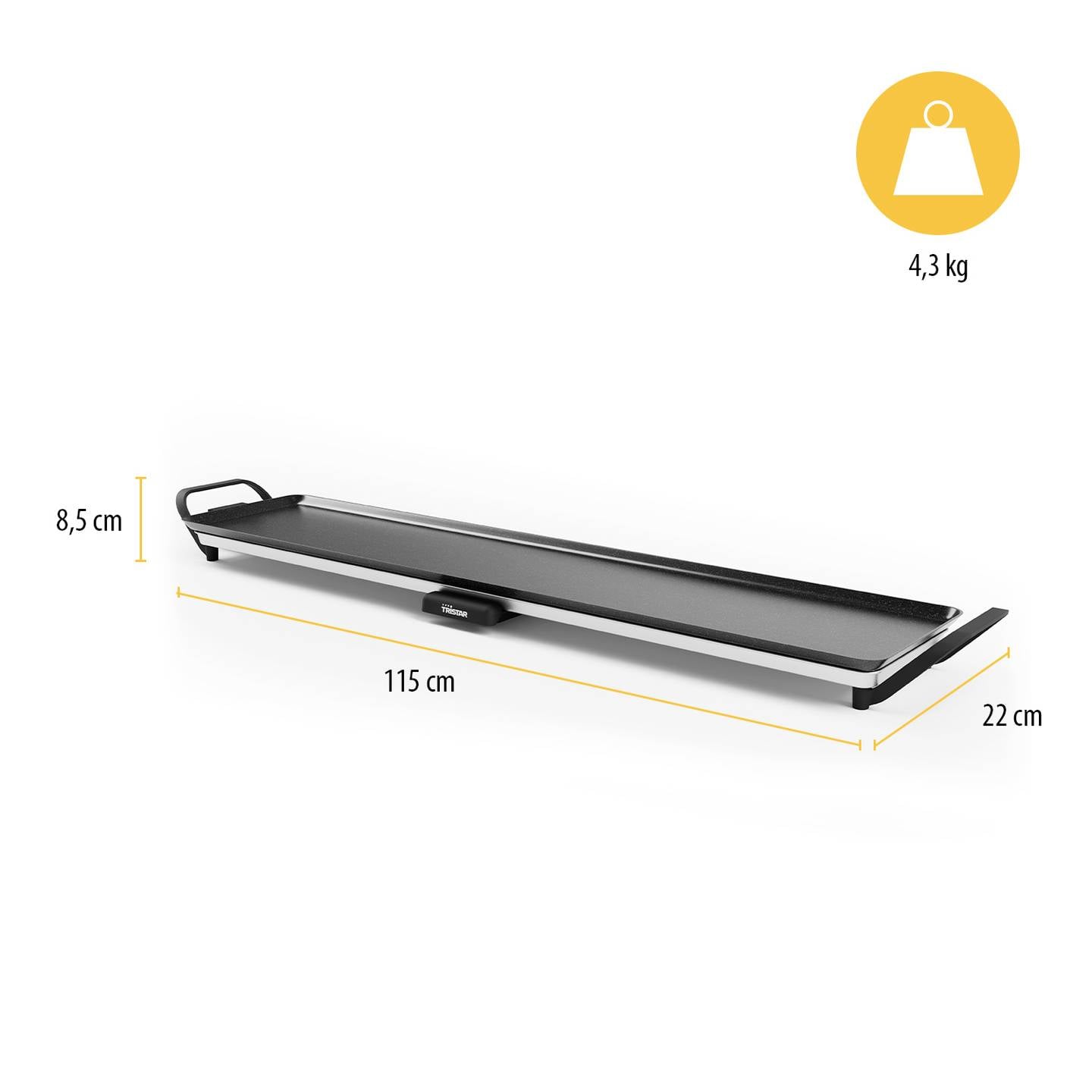 Tristar Elektro Grillplatte Slim XXL BP-2670 Tischgrill 1800W schwarz 100x22cm - 8712836987944