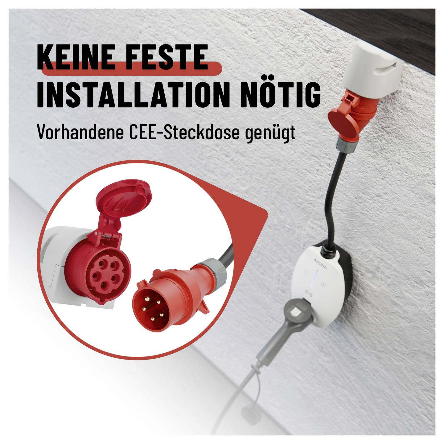 Absina Wallbox Typ 2 Mode 3 16 A 11 kW App RFID Elektrofahrzeug Ladelösung - 4260368689941