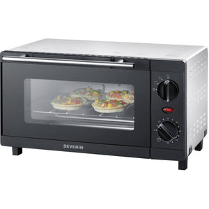 B-Ware Severin Minibackofen 9l Heizgerät mit Timerfunktion 800W Edelstahl kompakt 200°C