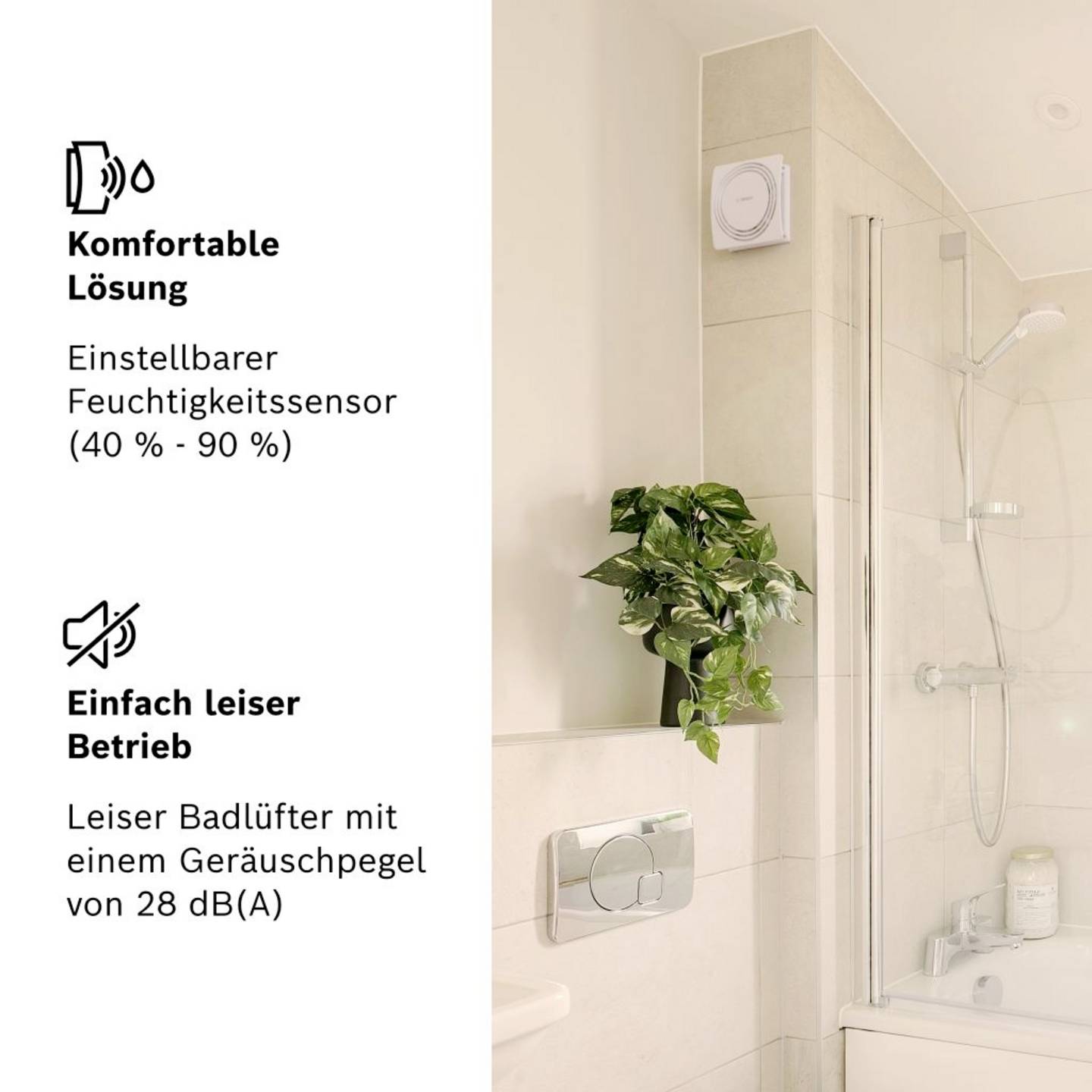 Bosch Home Comfort FAN 1900 W100 DH Wand- und Deckenlüfter 230 V 75.4 m³/h 100 m - 4062321994518