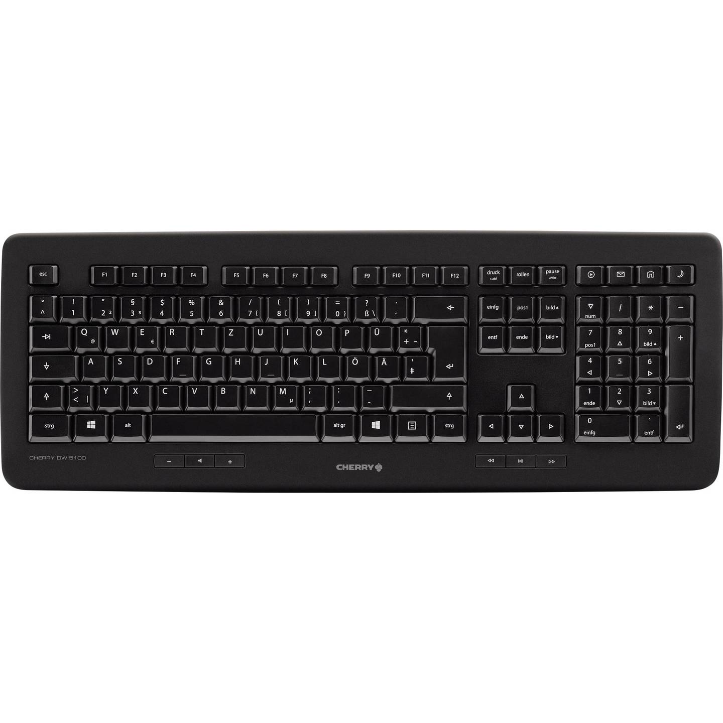 Cherry Funk Tastatur Maus-Set DW5100 Infrarot QWERTZ Schwarz USB für Computer - 4025112087516