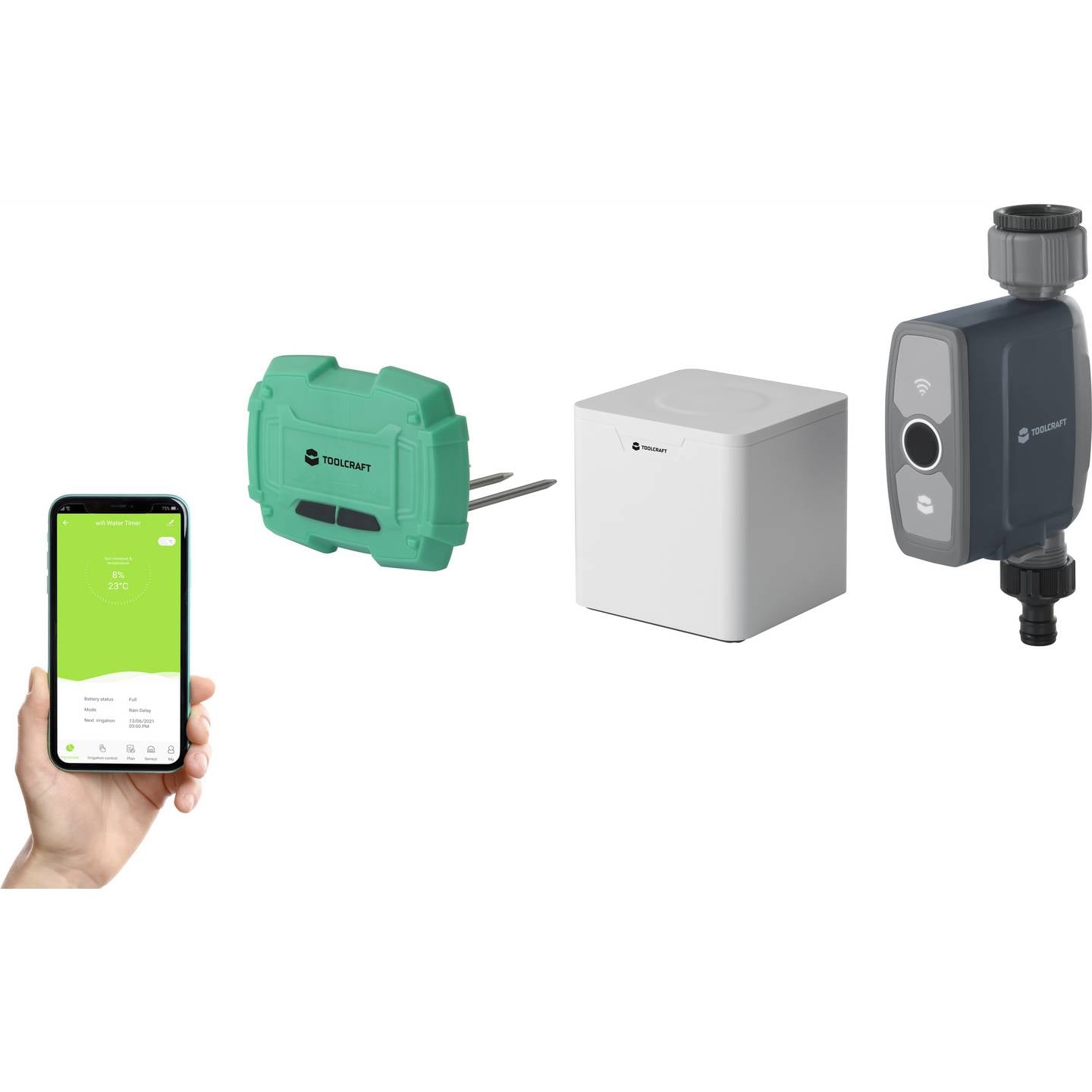 Toolcraft Bewässerungssteuerung smart Gartenbewässerung Tuya 1-719min täglich - 4064161187631