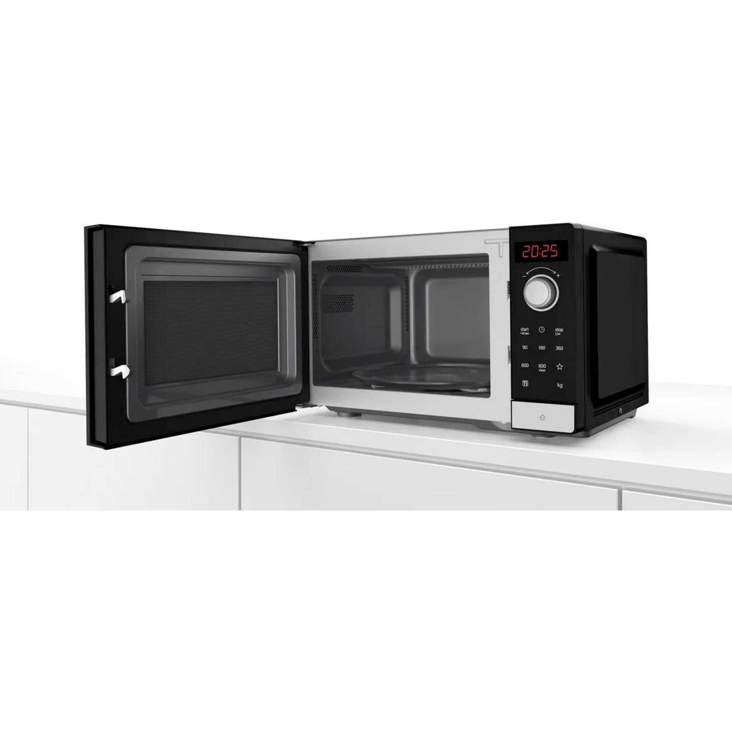 Bosch Mikrowelle Ofen FFL023MS2 20l 800W Schwarz Drehteller 27cm 442x260x345mm - 4242005296835