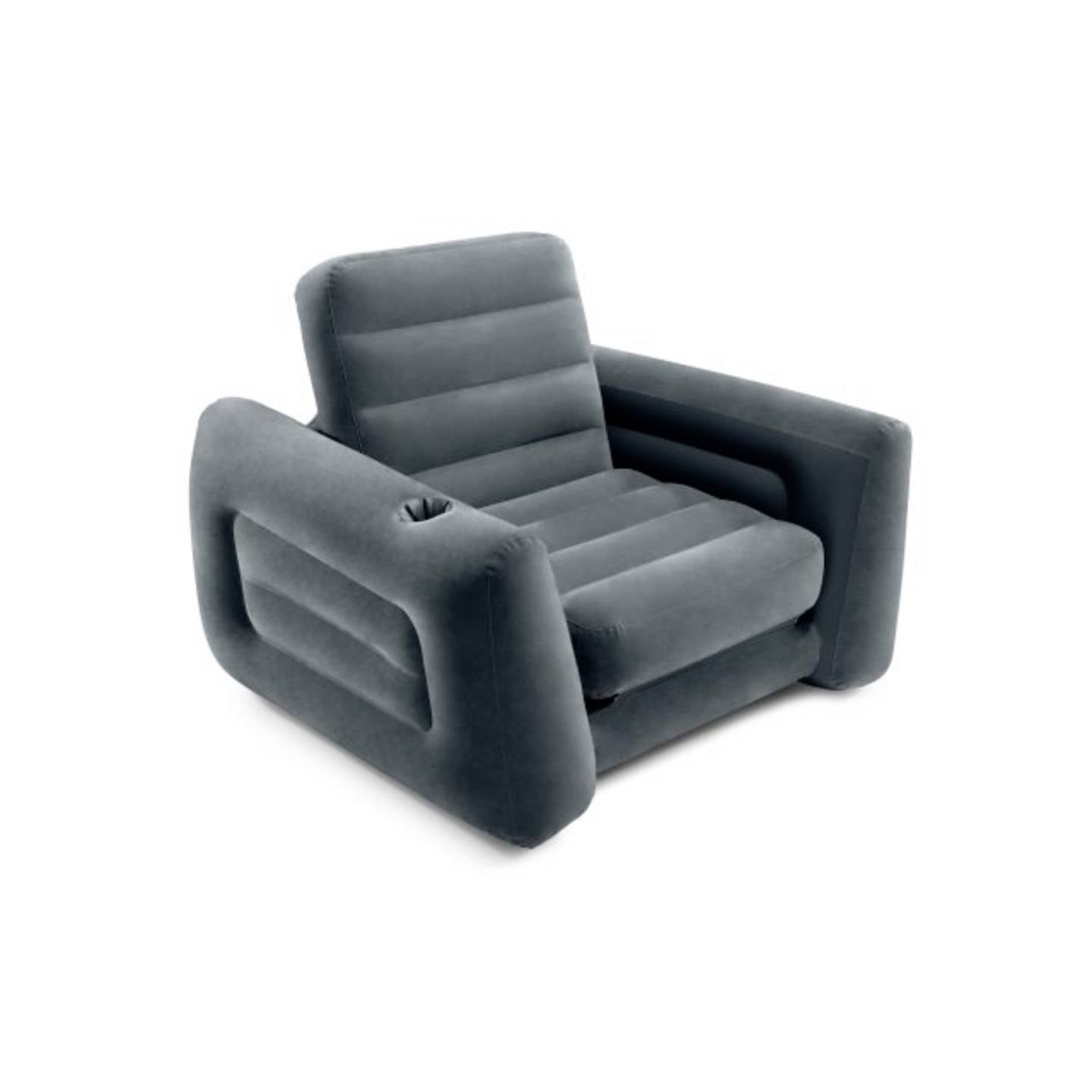 Intex Pull-Out Sessel Relaxsessel 223x116cm grau ausziehbar mit Getränkehalter - 6941057417424