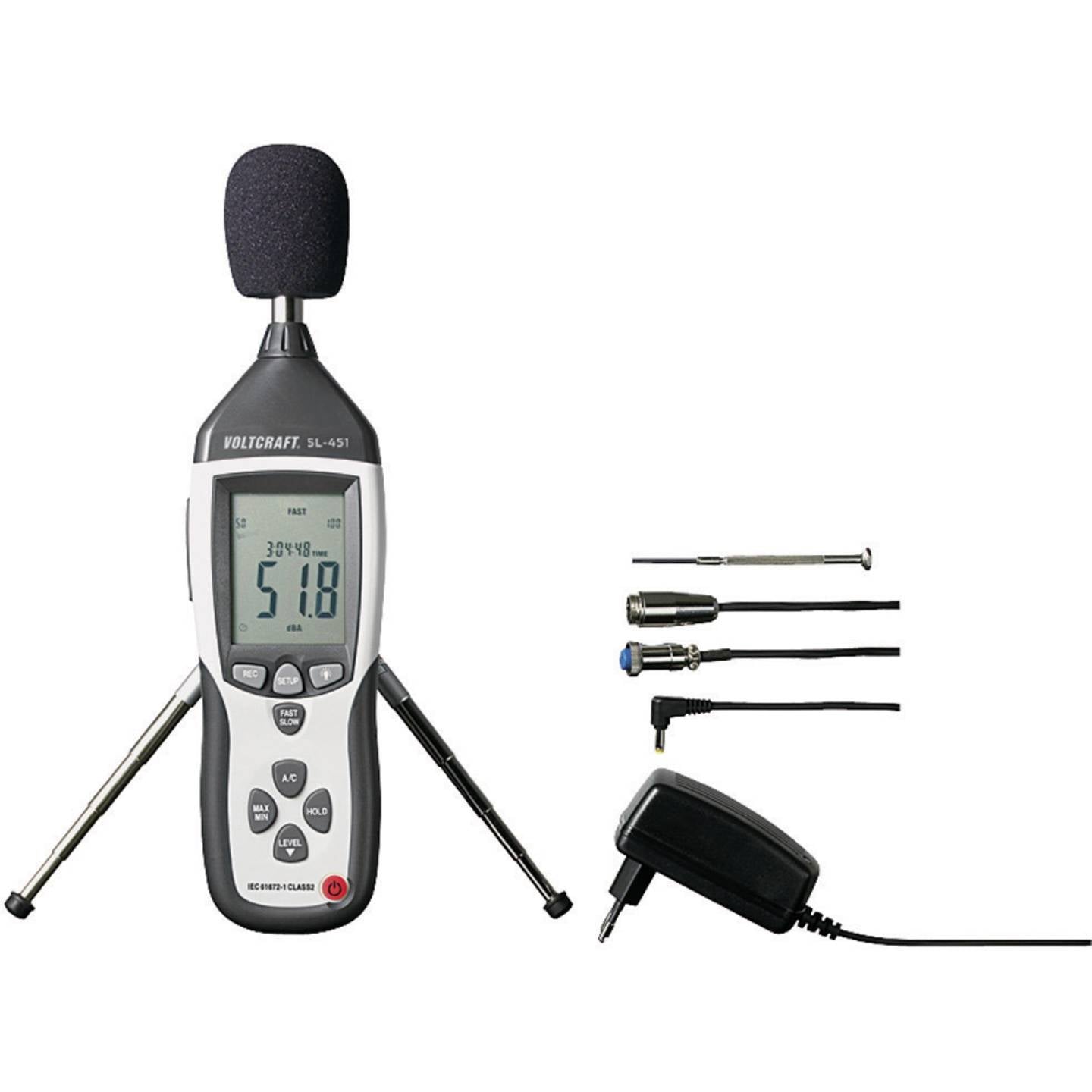 VOLTCRAFT Schallpegel-Messgerät SL-451 30-130 dB USB Messgerät Schallpegel 350g - 4016138676983