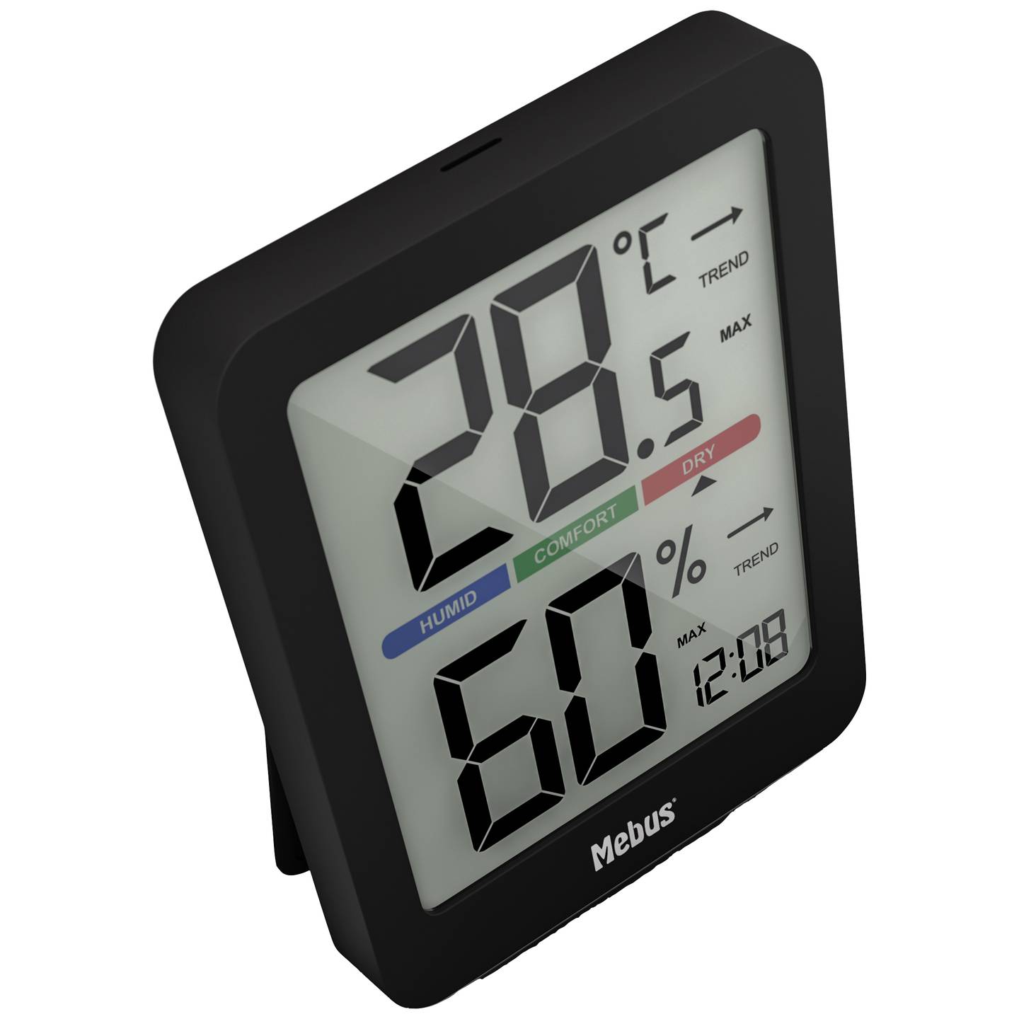 Mebus Funk-Thermo-/Hygrometer 11115 Hygrometer Thermometer digital schwarz 80mm - 4007218111159