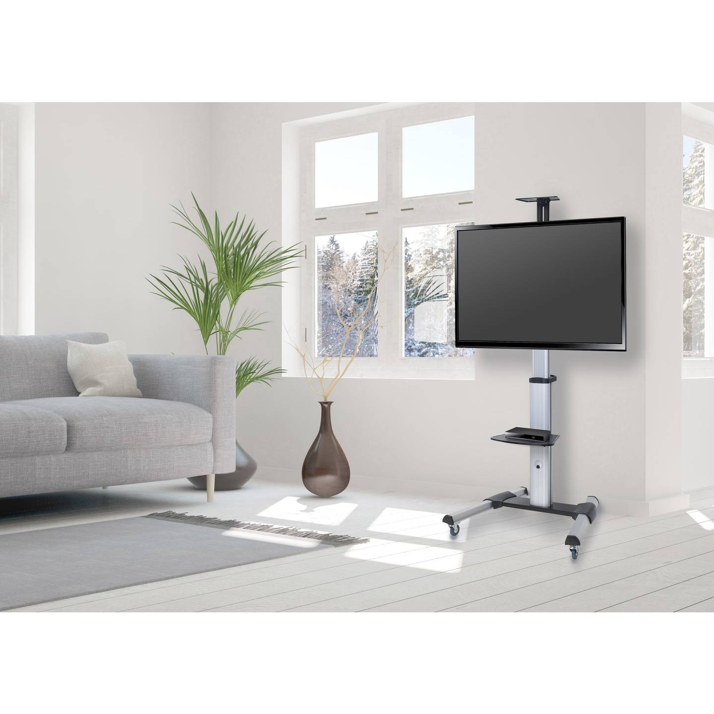 SpeaKa Professional TV-Rollwagen Neigbar Höhenverstellbar für 37-70 Zoll - 4053199525638
