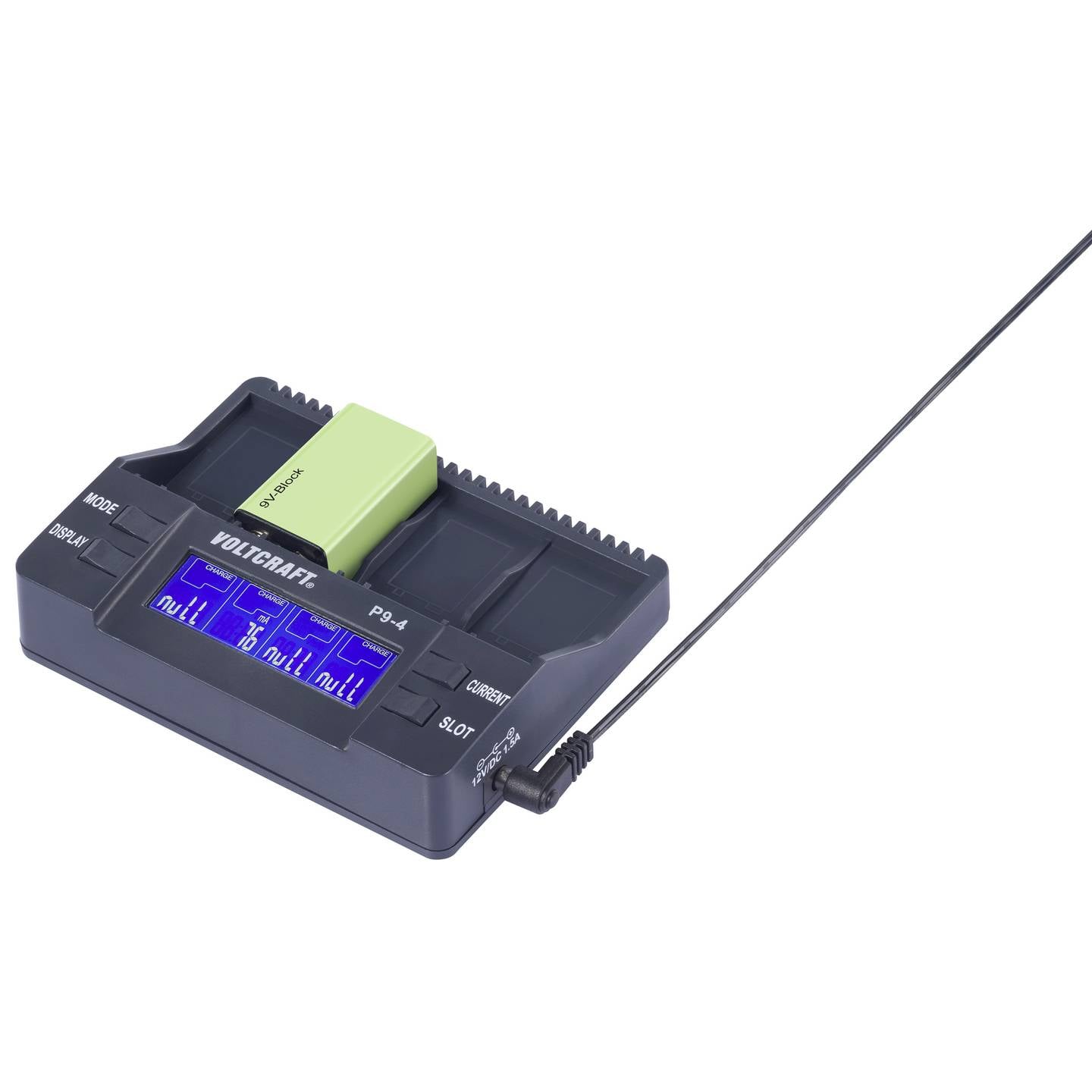 VOLTCRAFT 9V-BLOCK LADER P9-4 Akku Ladegerät für 9V Blockbatterien 500mA - 4016139164199