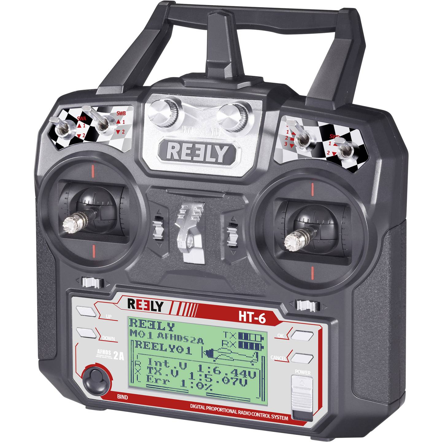 Reely Hand-Fernsteuerung HT-6 2,4 GHz 6 Kanäle Empfänger Modellflugzeug - 4016138960020