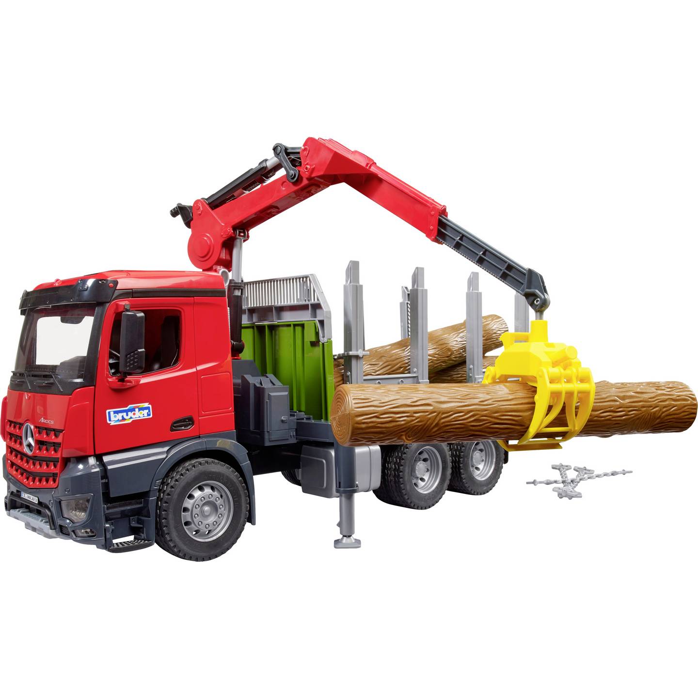 Bruder LKW Modell Mercedes Benz Arocs Holztransporter Greifarm Spielzeug 1:16 - 4001702036690