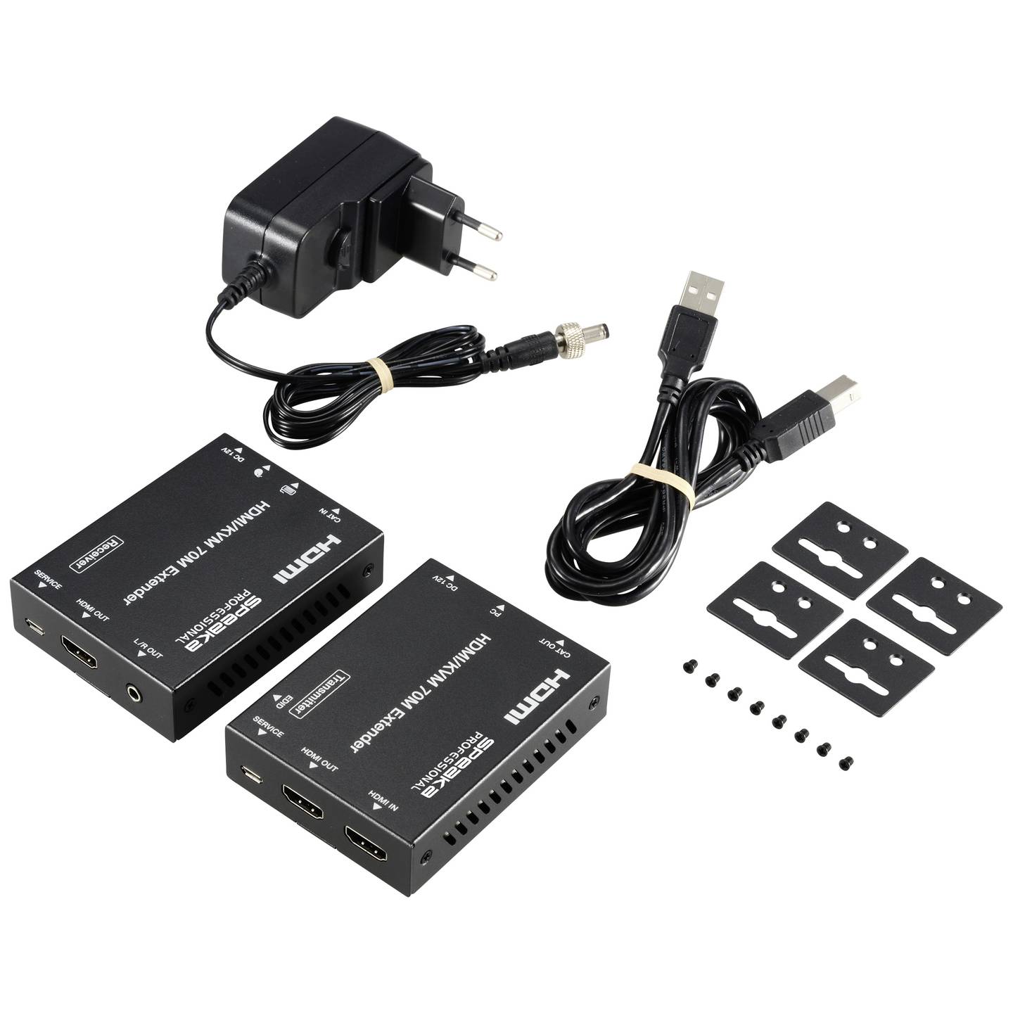 SPEAKA PROFESSIONAL HDMI Extender Set 18 Gbps 4096x2160 Hot-Key schwarz - 4064161292021