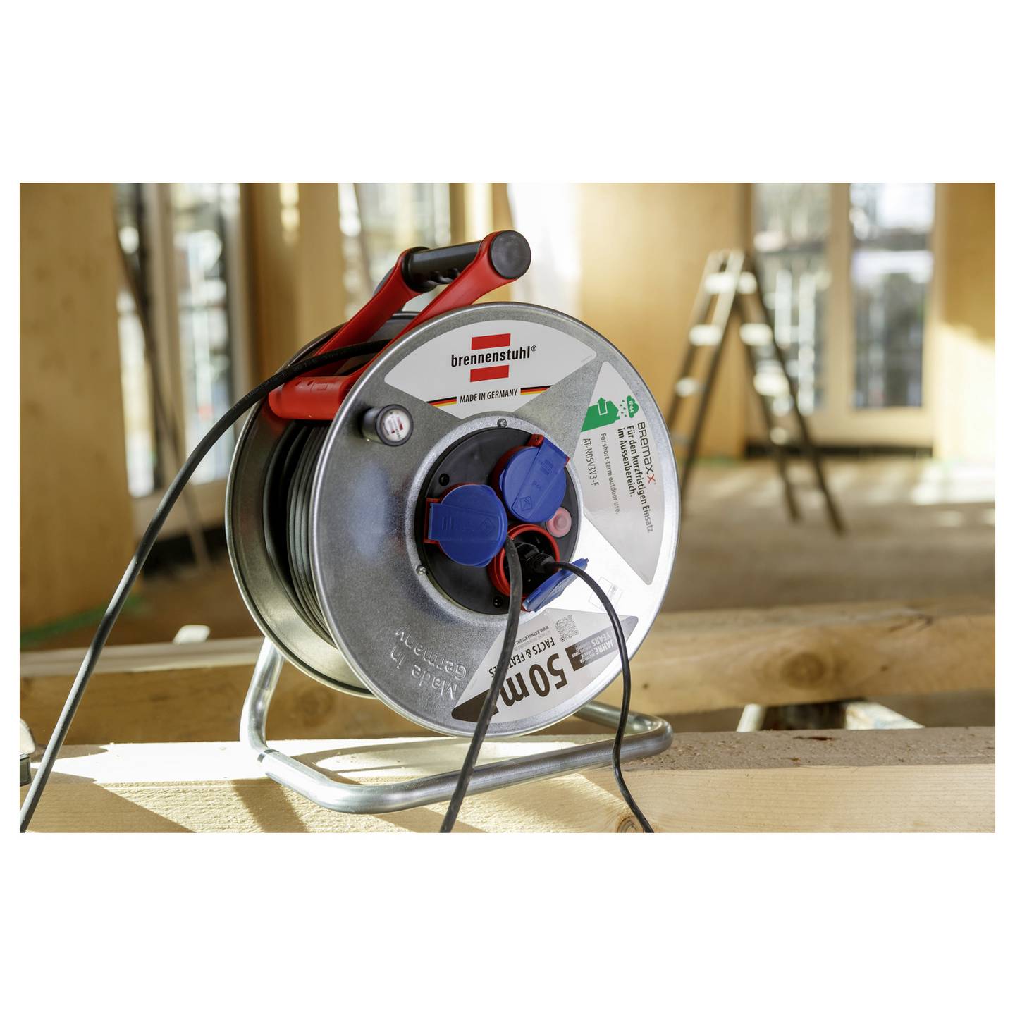 Brennenstuhl Kabeltrommel 50m Schutzkontakt-Stecker IP44 Außenbereich schwarz - 4007123628247