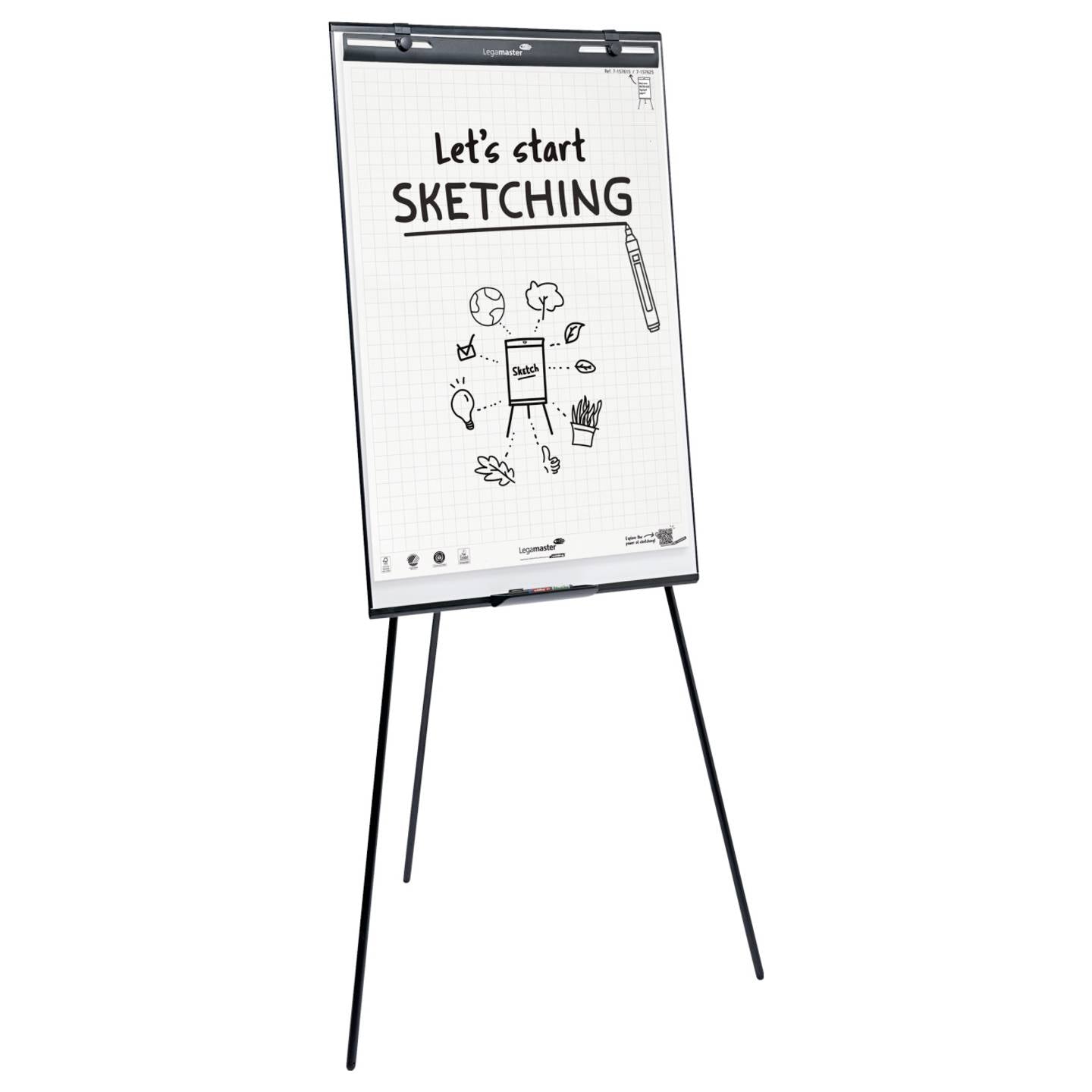 Legamaster Flipchart SKETCH EASY abwischbar höhenverstellbar mit Ablageschale - 8713797111102