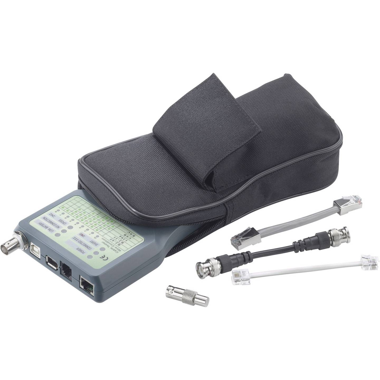 Voltcraft Kabeltester CT-5 Netzwerk Tester Identifikation RJ-11 RJ-45 USB BNC - 4016138520538