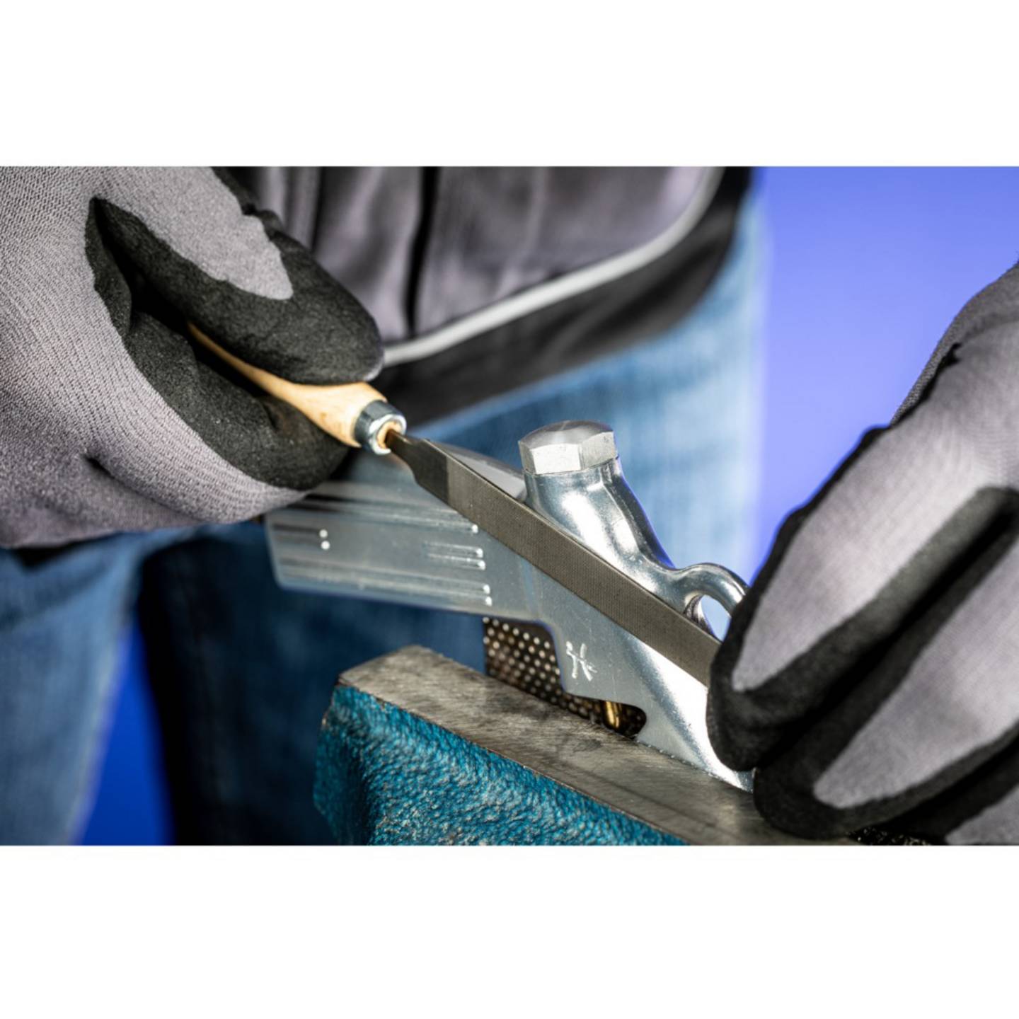 PFERD TOOLS Schlüsselfeilen-Satz Hieb 2 inkl. Feilenheften Metallbox 100mm 6-tlg - 4007220011362
