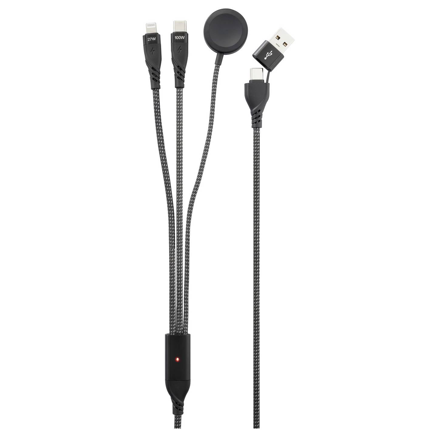 Renkforce USB-Ladekabel USB 2.0 USB-A USB-C Apple Lightning 1,20m schwarz - 4064161393469