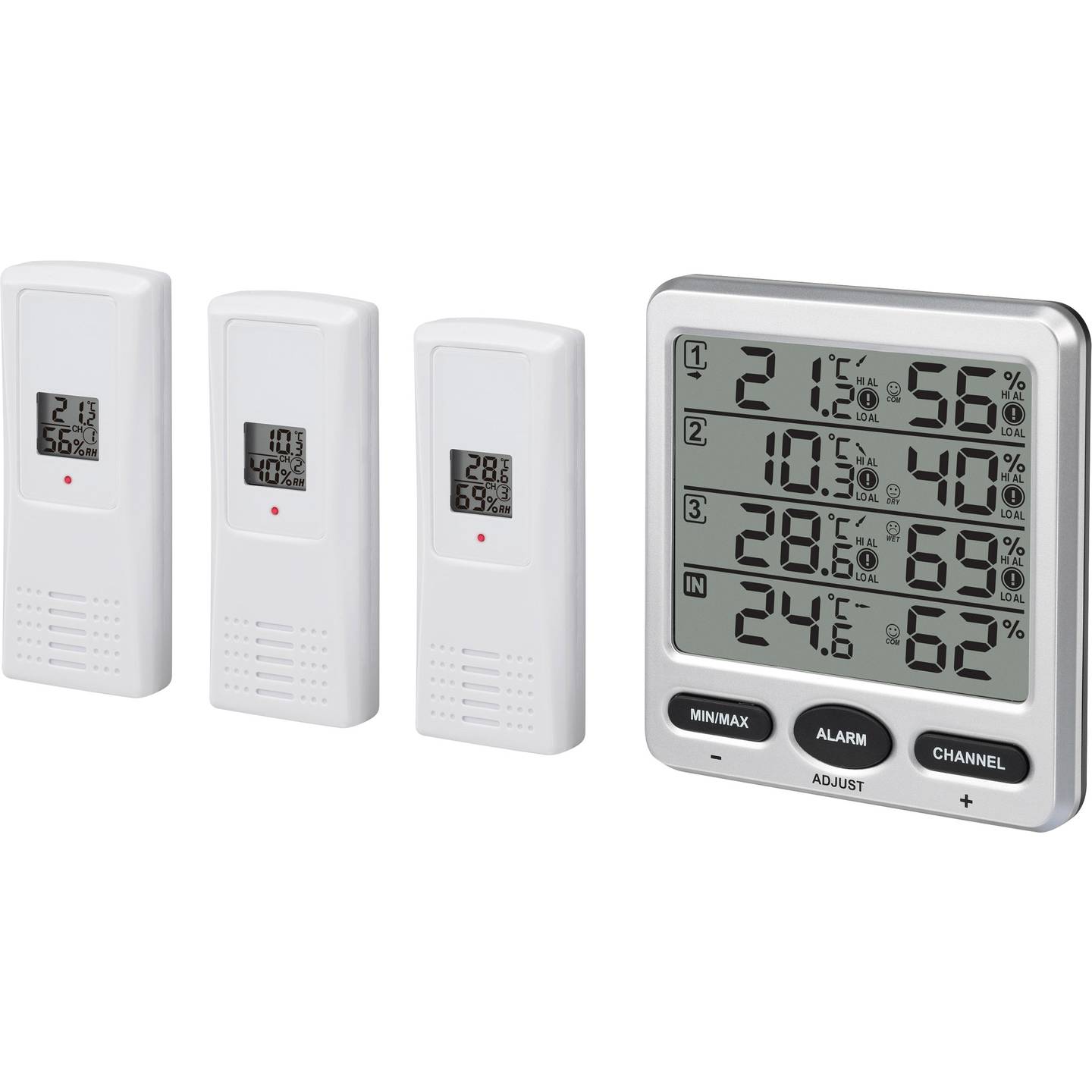 Renkforce Funk-Thermo-/Hygrometer Barometer Messgerät  Wettermessgerät Silber - 4016138997132