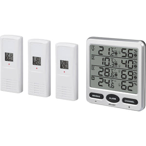 B-Ware Renkforce Funk-Thermo-/Hygrometer Barometer Messgerät  Wettermessgerät Silber