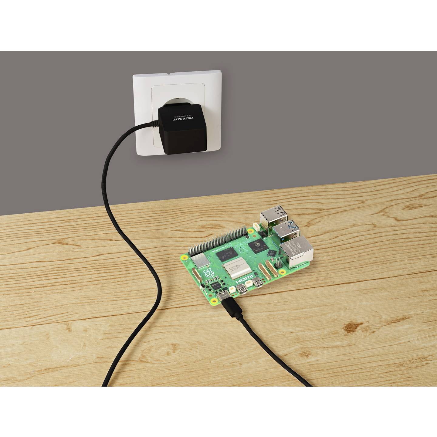 VOLTCRAFT SPS-5000/R-G-C Steckernetzteil 5A 5.1-15V USB-C für Raspberry Pi - 4064161318462