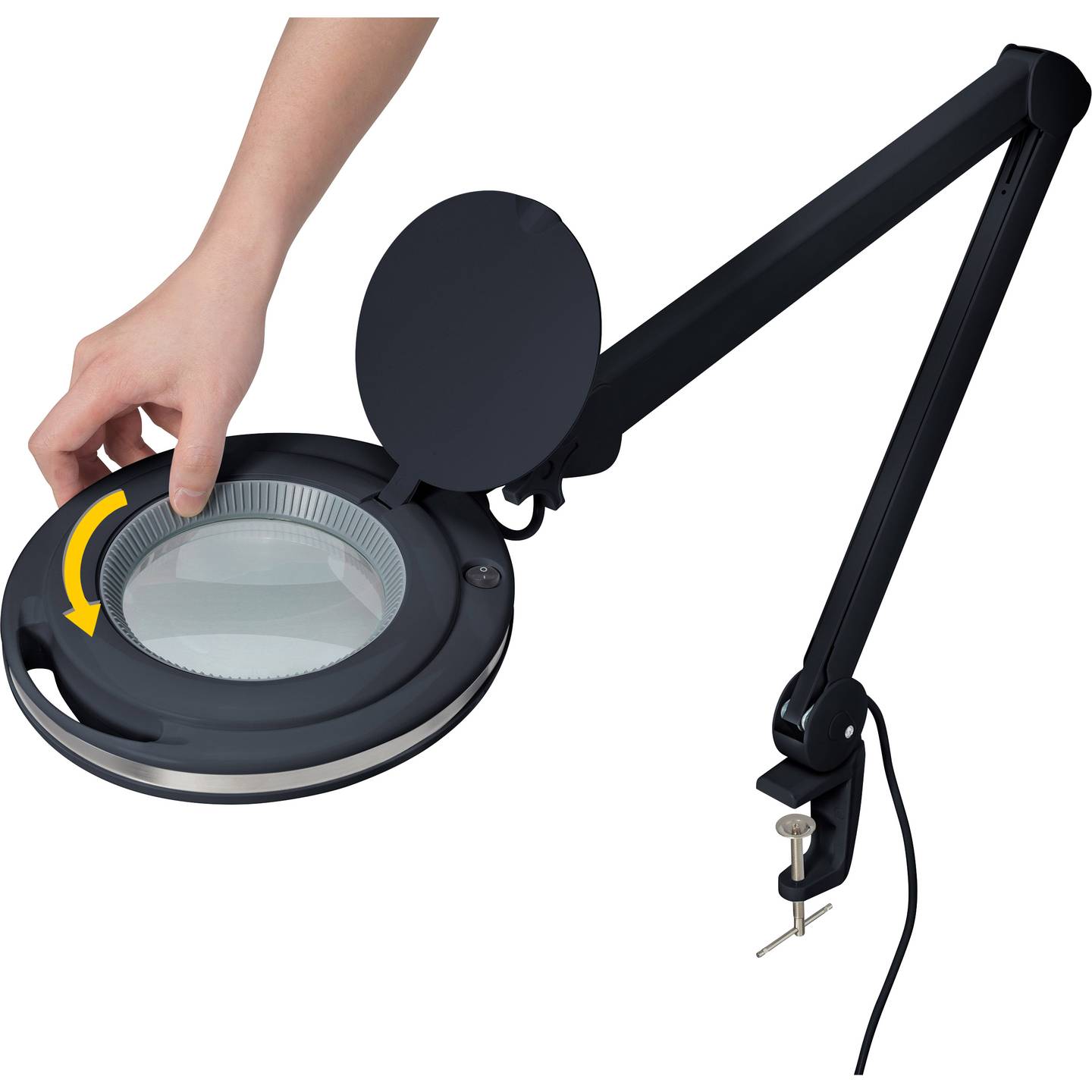 TOOLCRAFT LED-LUPENLEUCHTE 5 Zoll 1,75-fach Vergrößerung Tischklemme Schwarz - 4064161188621