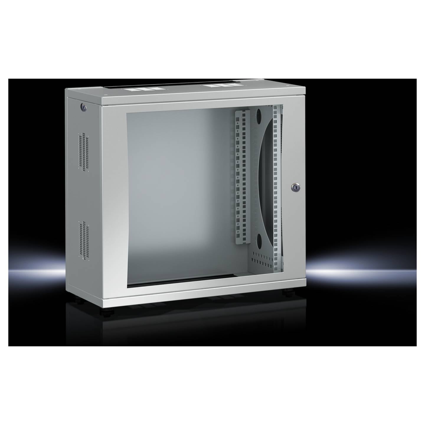 RITTAL 19" FLATBOX 600x400mm 12HE Wandgehäuse IP20 lichtgrau 60kg max. Belast... - 4028177551411