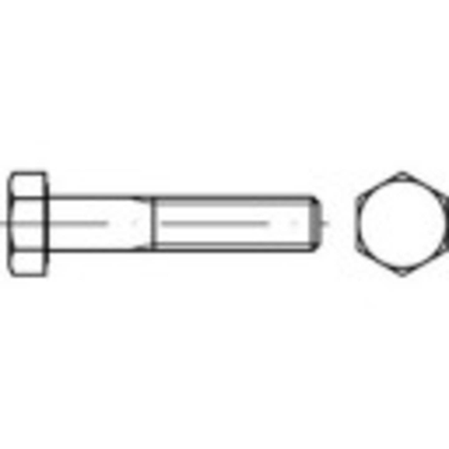 Toolcraft Sechskantschraube M10 100mm Edelstahl A2 50 Stück DIN 931 Schraube - 4053199402564
