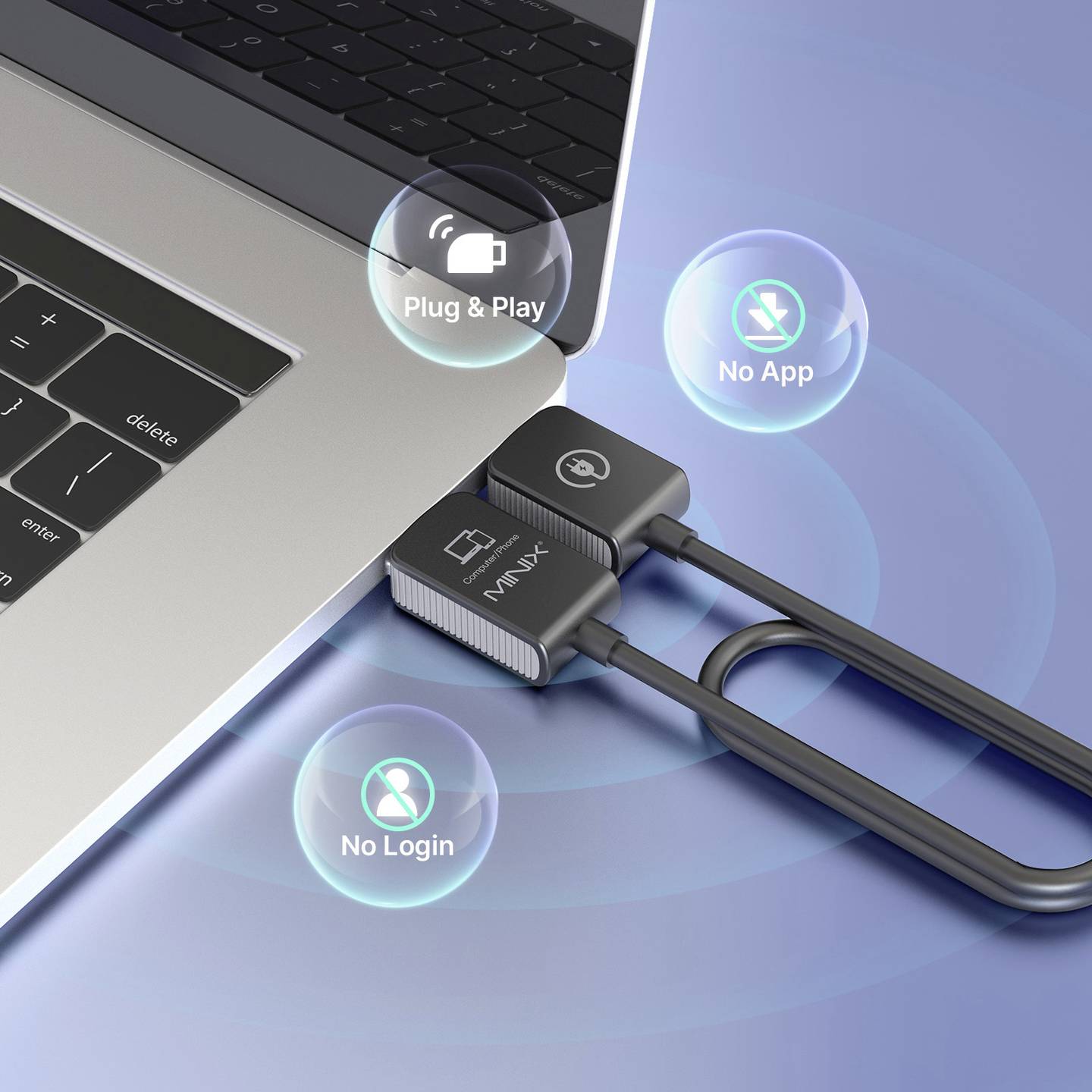 Minix HDMI Funkübertragung H1 50m 5GHz 1920x1080 Pixel Schwarz USB Dongle - 4897016411274
