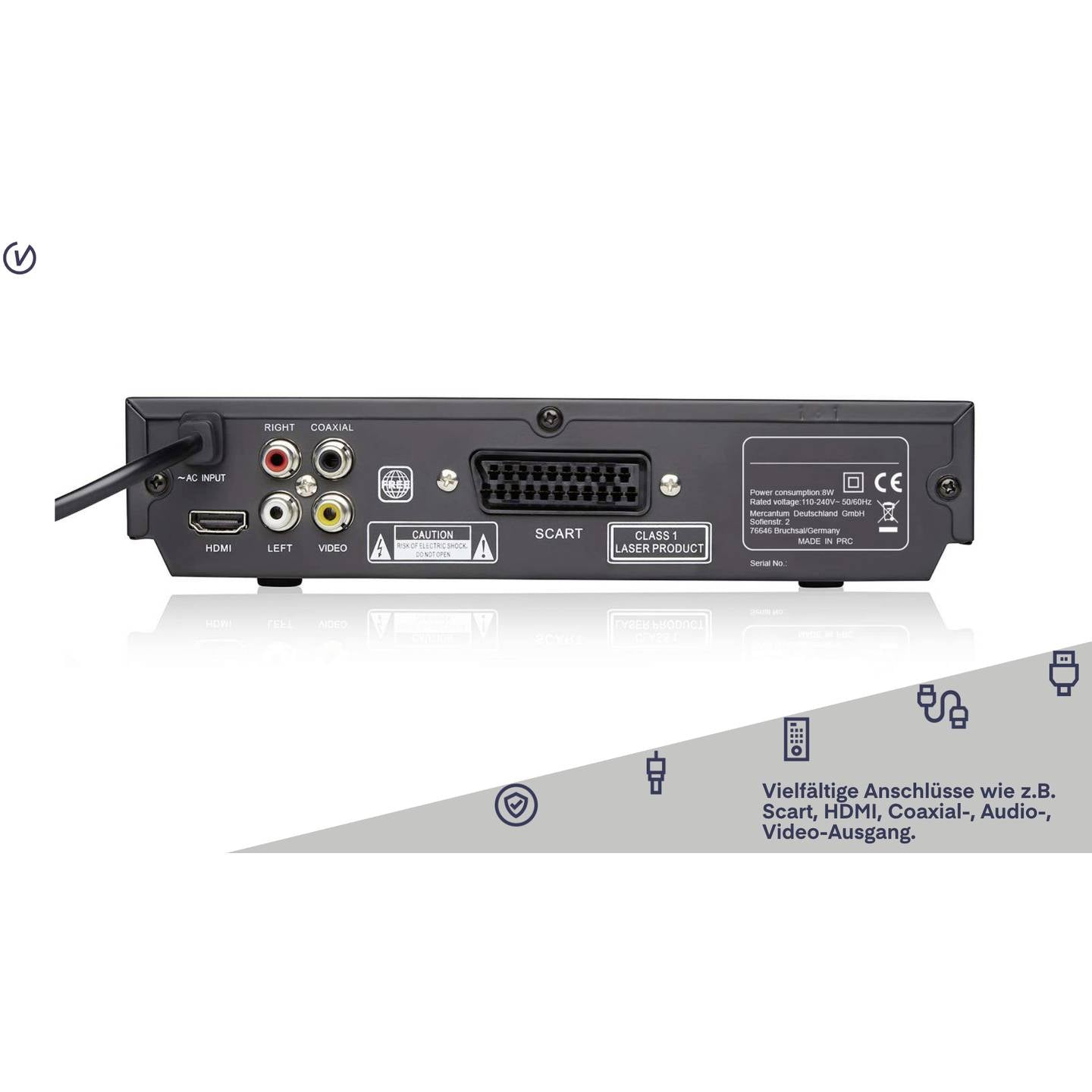 UNIVERSUM DVD-Player 300 Multiregion Multimedia USB HDMI Karaoke schwarz kompakt - 4260473221029