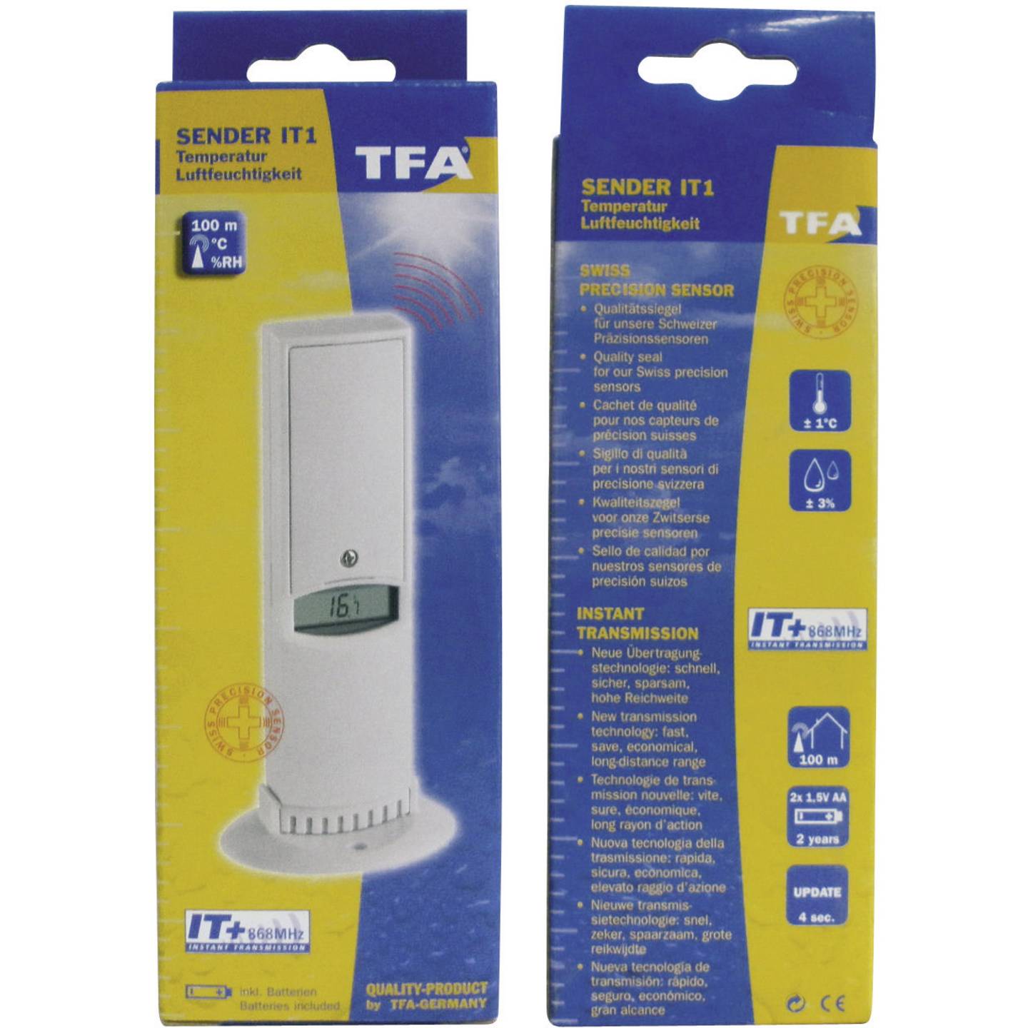 THERMOSENSOR TFA 30.3144 IT für Wetterstation SMART Best.Nr. 672195 - 4009816015242