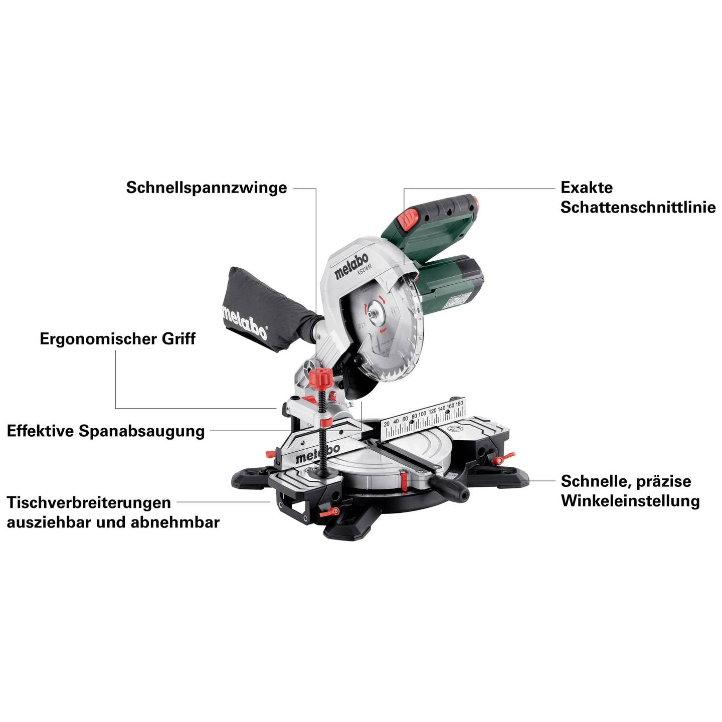 Metabo 610216000 Kappsäge 216 mm 30 mm 1100 W Säge Elektrowerkzeug Werkzeug - 4061792218178