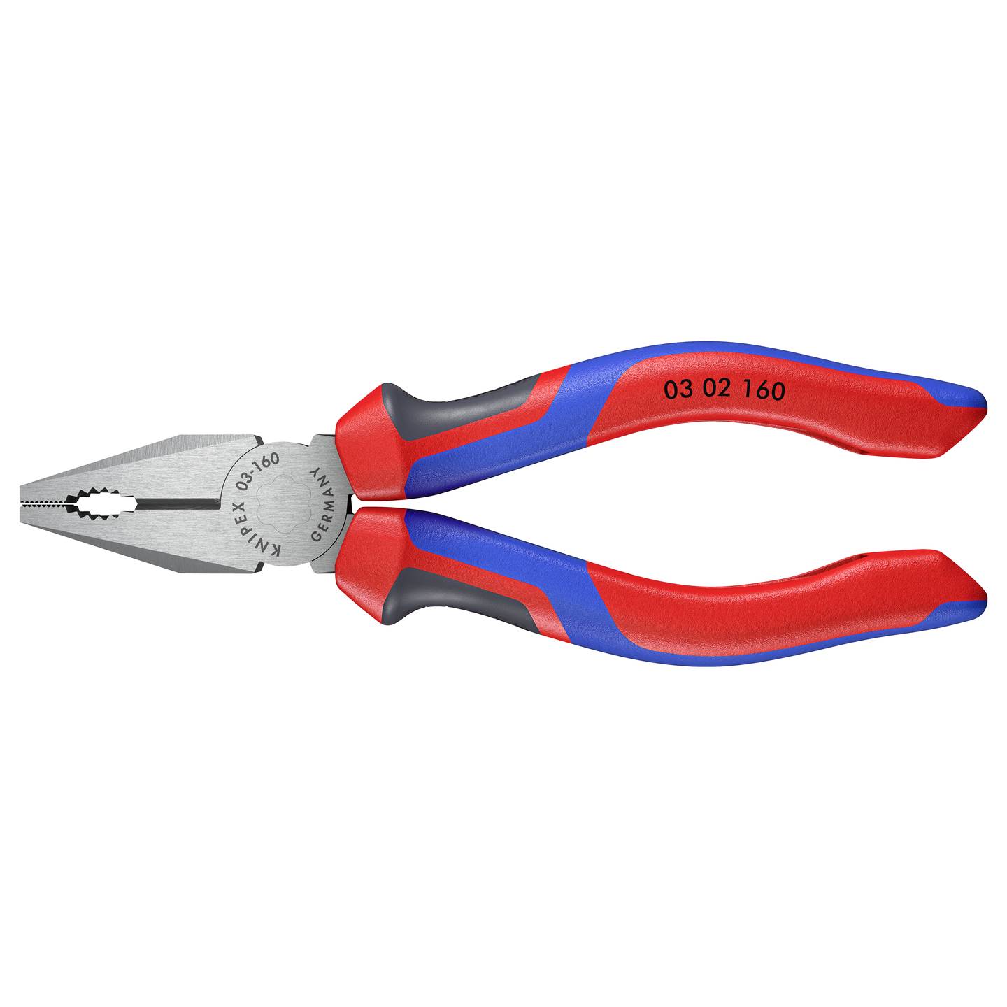 KNIPEX Kombizange Flachrundzange Werkstatt Werkzeugstahl Comfortgriff 160 mm - 4003773023203