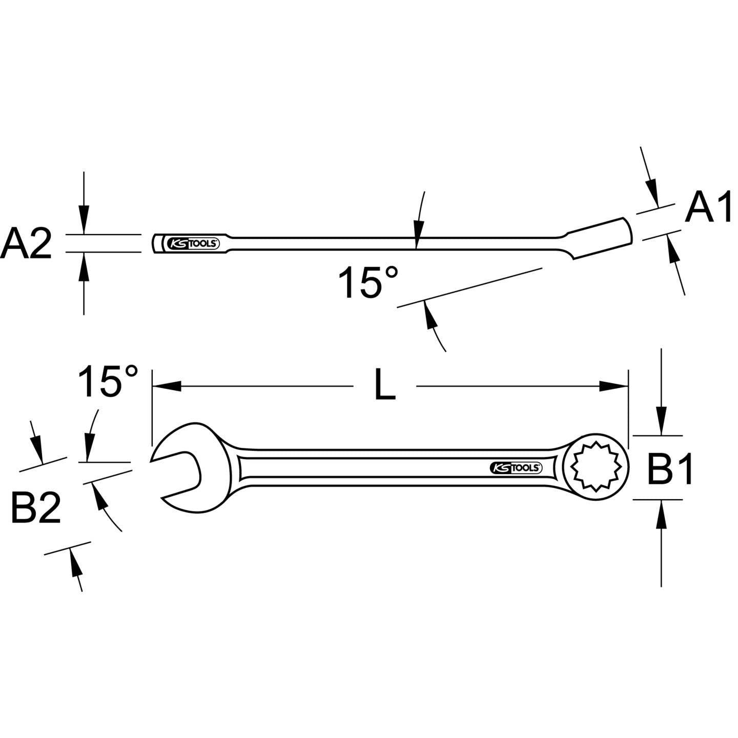 KS Tools Ring-Maulschlüssel 24mm Aluminium funkenfrei korrosionsbeständig 270mm - 4042146527245