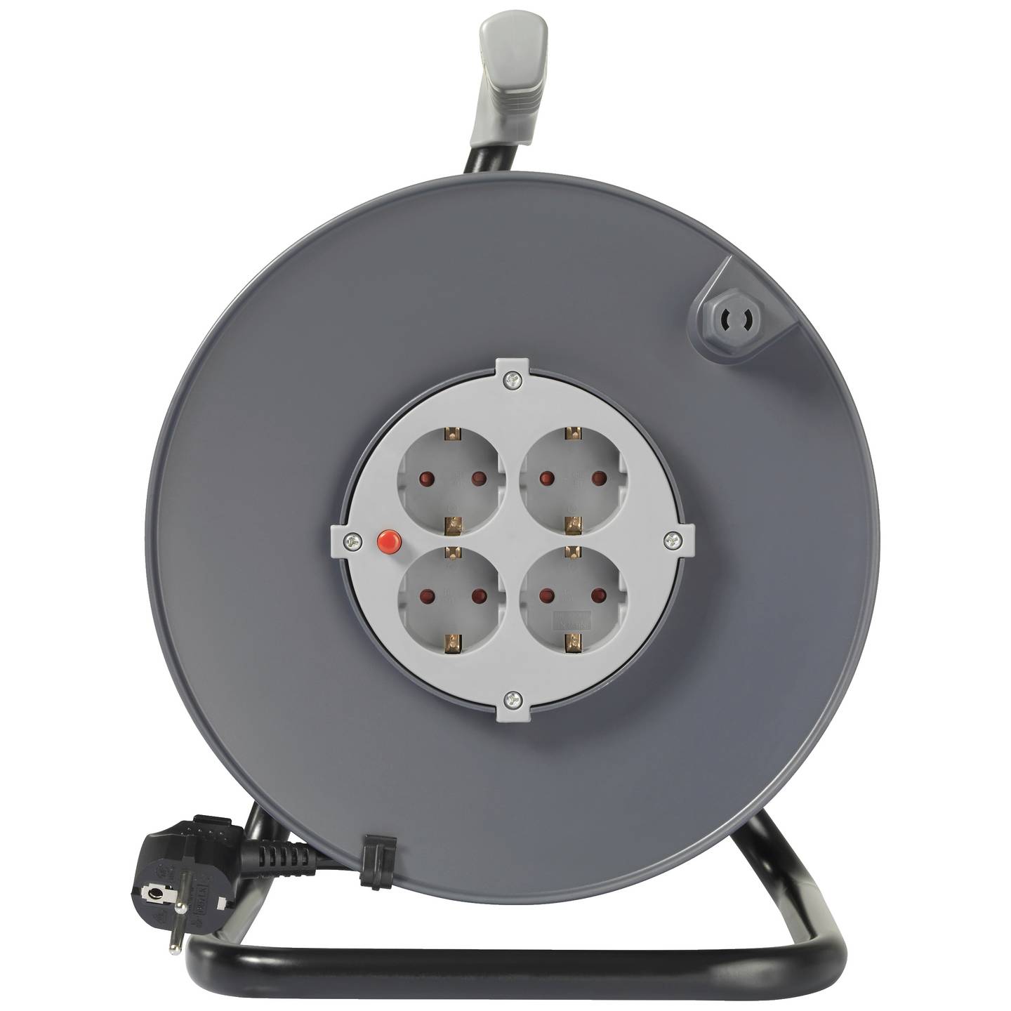 SYGONIX Kabeltrommel 25m 4 Steckdosen Innenbereich 230V 3200W grau - 4064161250571