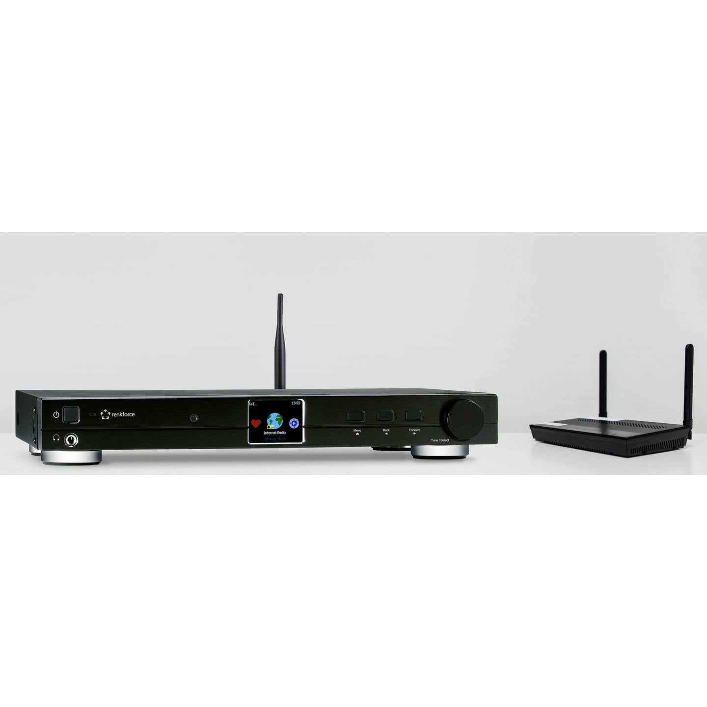 Renkforce Radio-Adapter DAB+ WLAN Bluetooth DLNA Internetradio Schwarz 99 Sender - 4053199973484