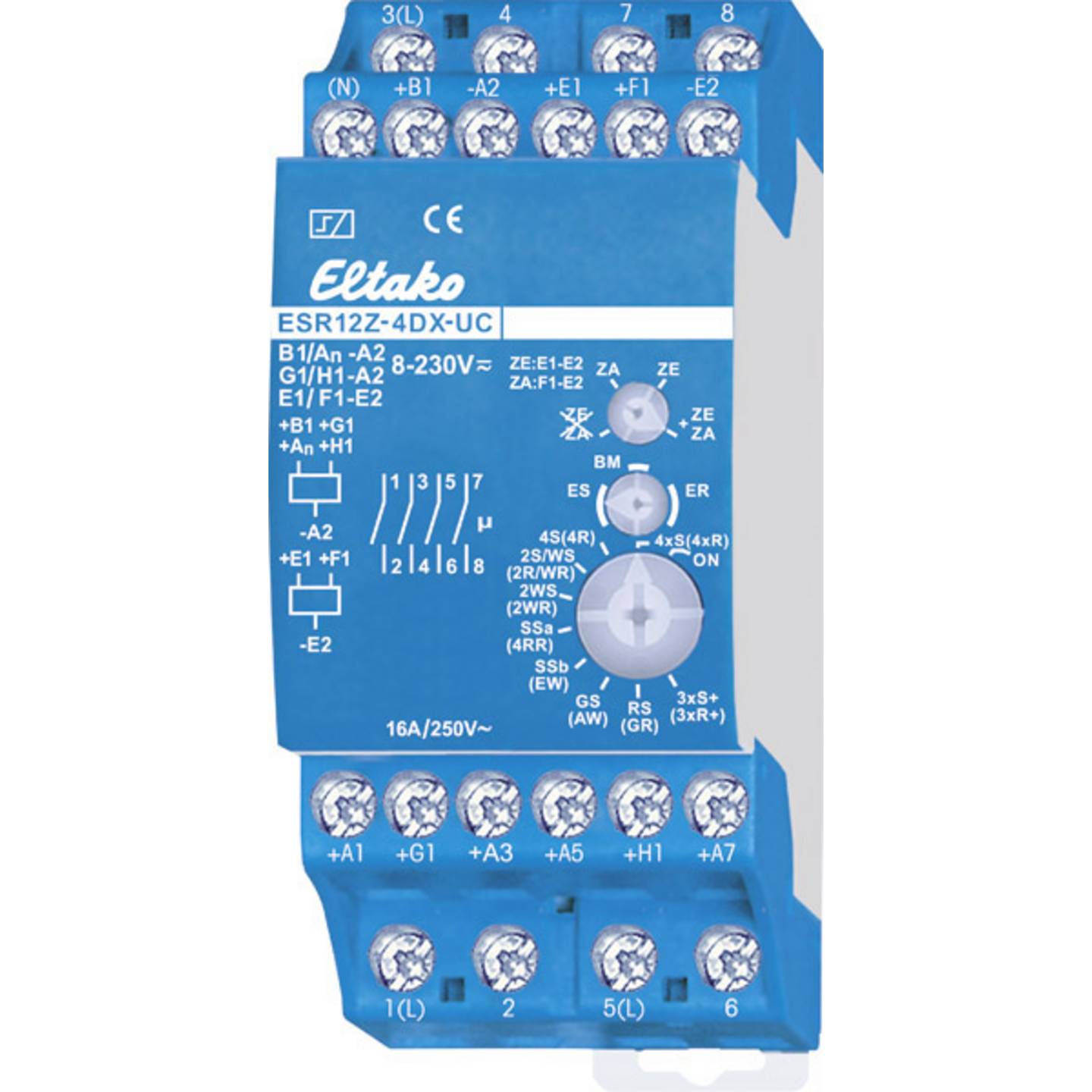 Eltako Stromstoß-Schalter ESR12Z-4DX-UC 4 Schließer 230V 8A DIN-Schiene 2000W - 4010312108130
