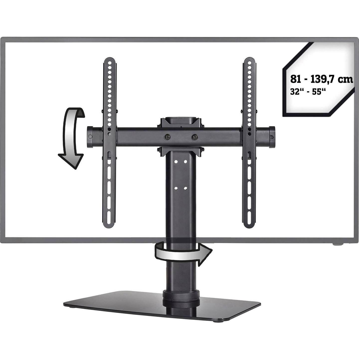 SpeaKa Professional TV-Standfuß neigbar schwenkbar höhenverstellbar schwarz - 4016139159669